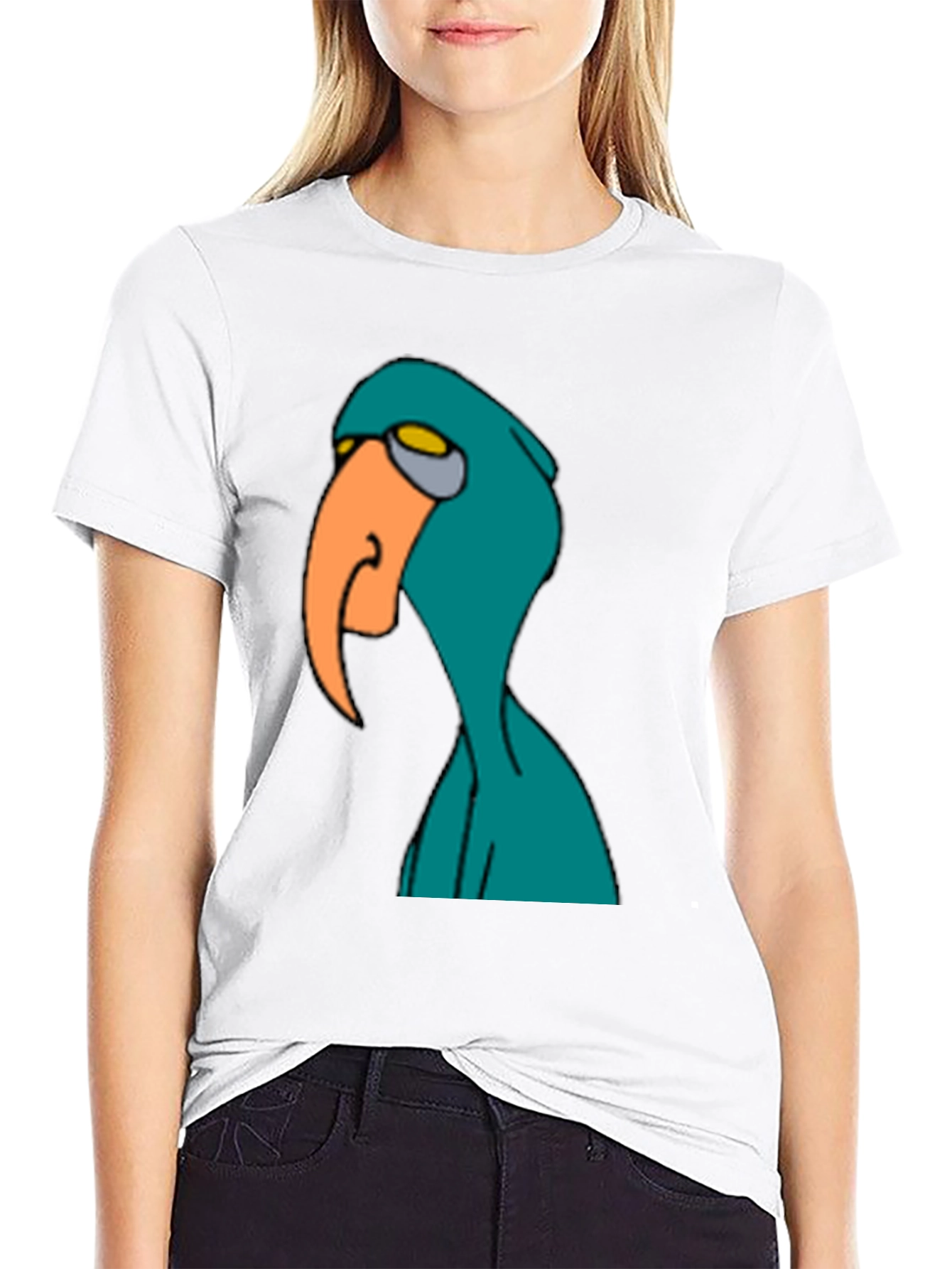 Cartoon Bird Graphic Tee - Mens Black T-Shirt