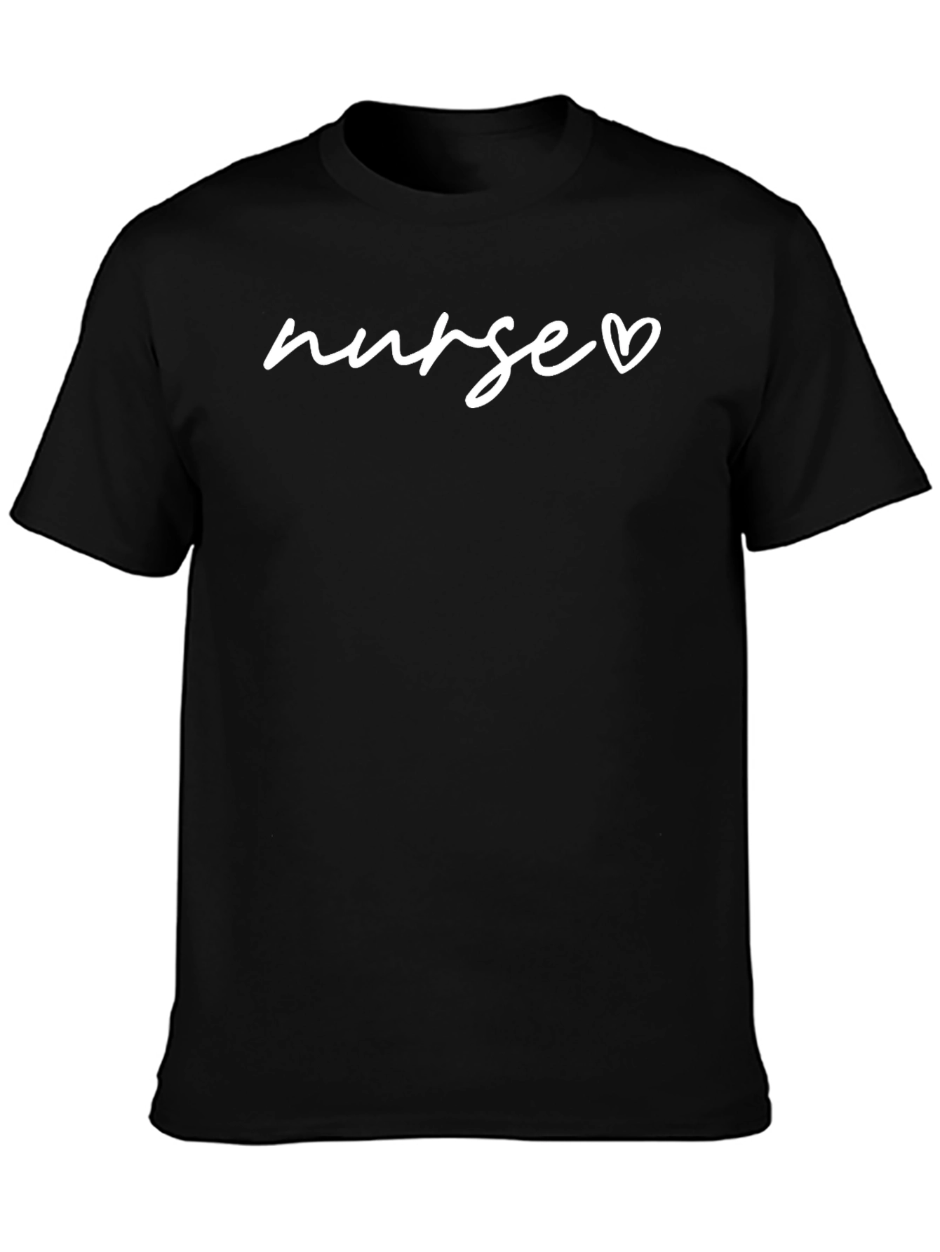 Nurse Heart T-Shirt - Black Short Sleeve