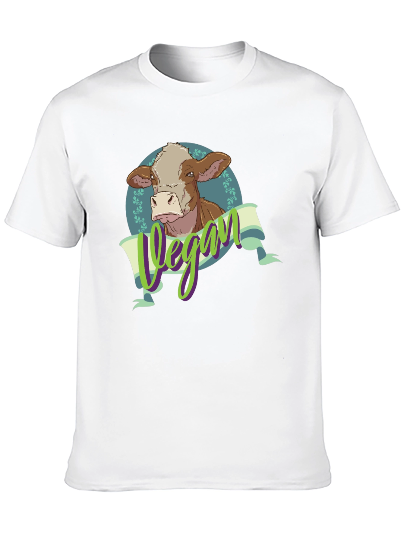 Vegan Cow Graphic Tee - Black