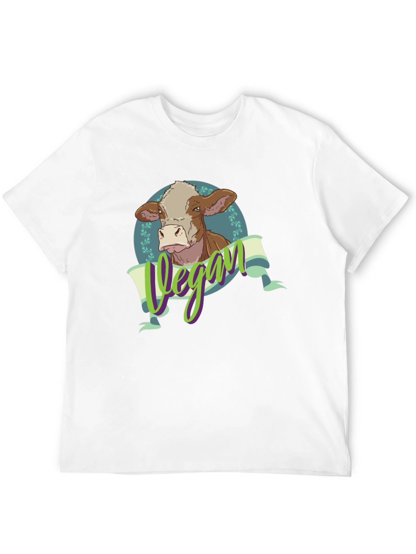 Vegan Cow Graphic Tee - Black