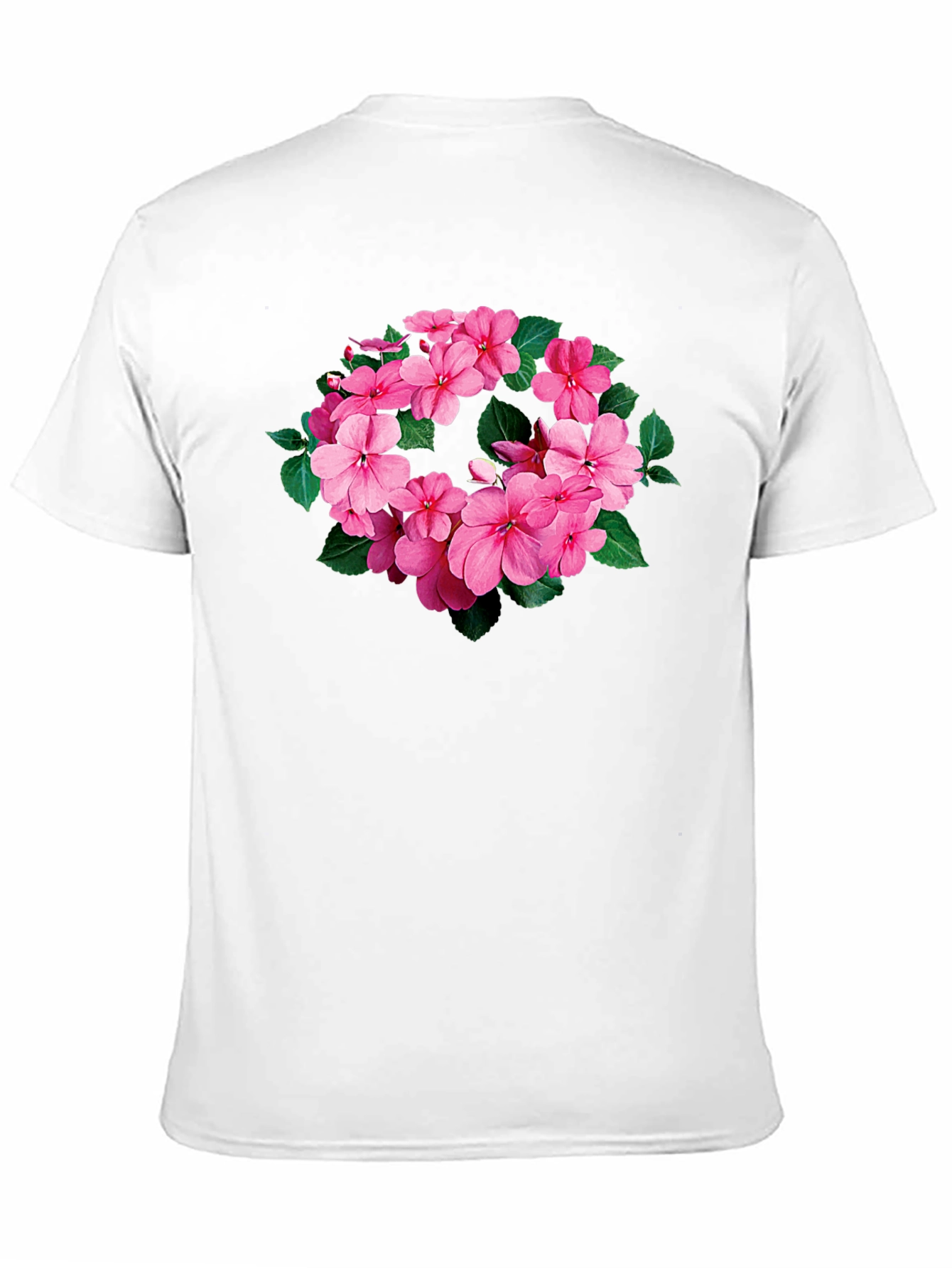 Floral Wreath Tee - Stylish Black T-Shirt