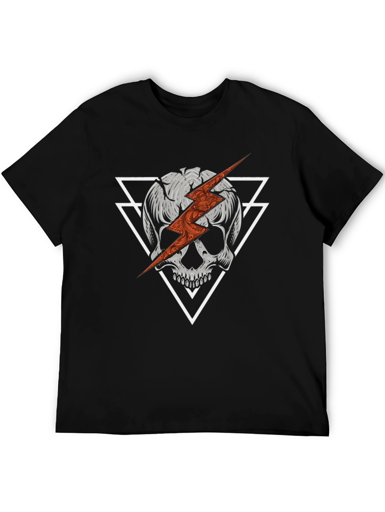 Skull & Lightning Bolt Graphic Tee - Modern Edge