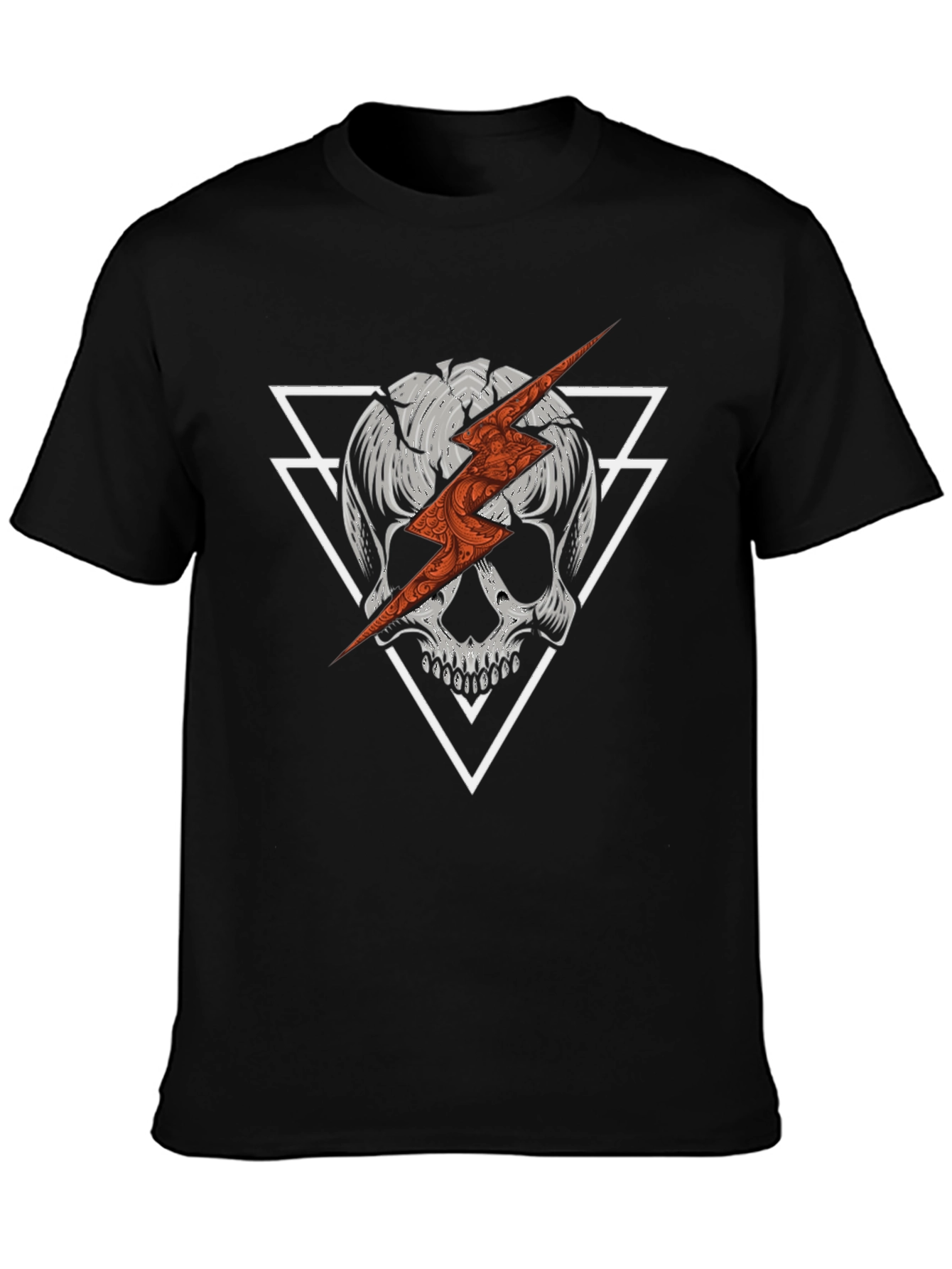 Skull & Lightning Bolt Graphic Tee - Modern Edge