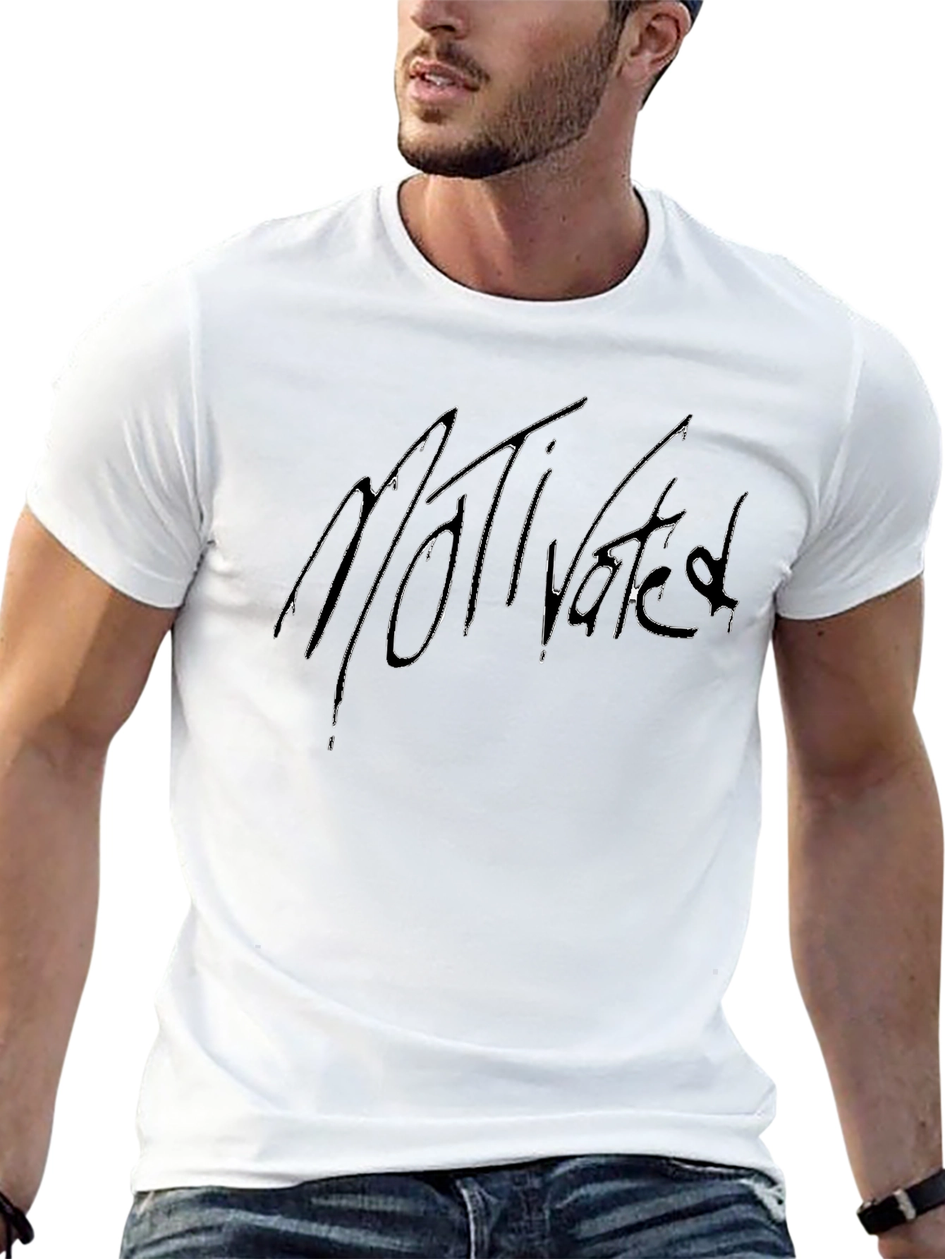 Motivated Graphic Tee - Black Cotton Blend