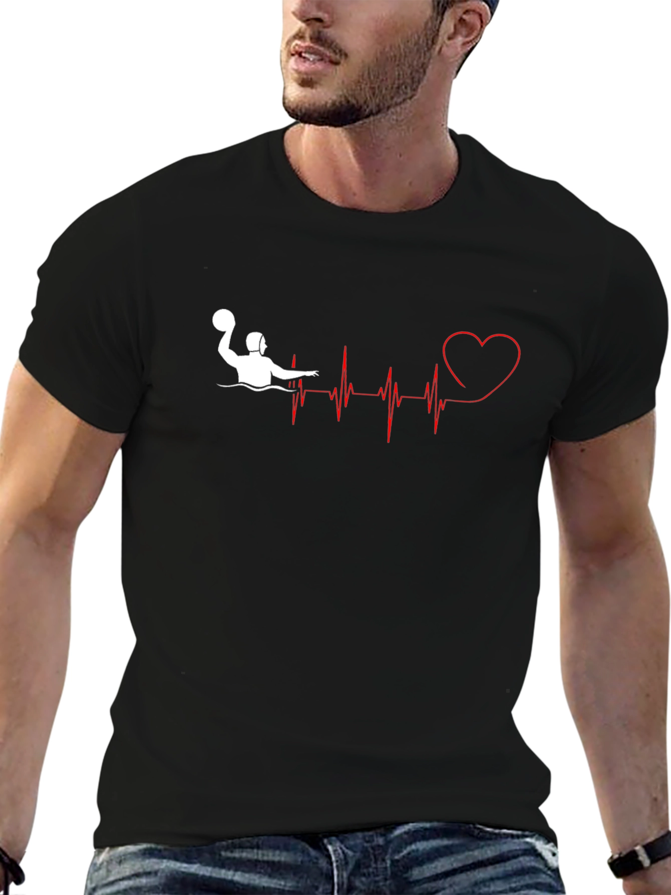 Water Polo Heartbeat T-Shirt - Passionate Athlete Tee