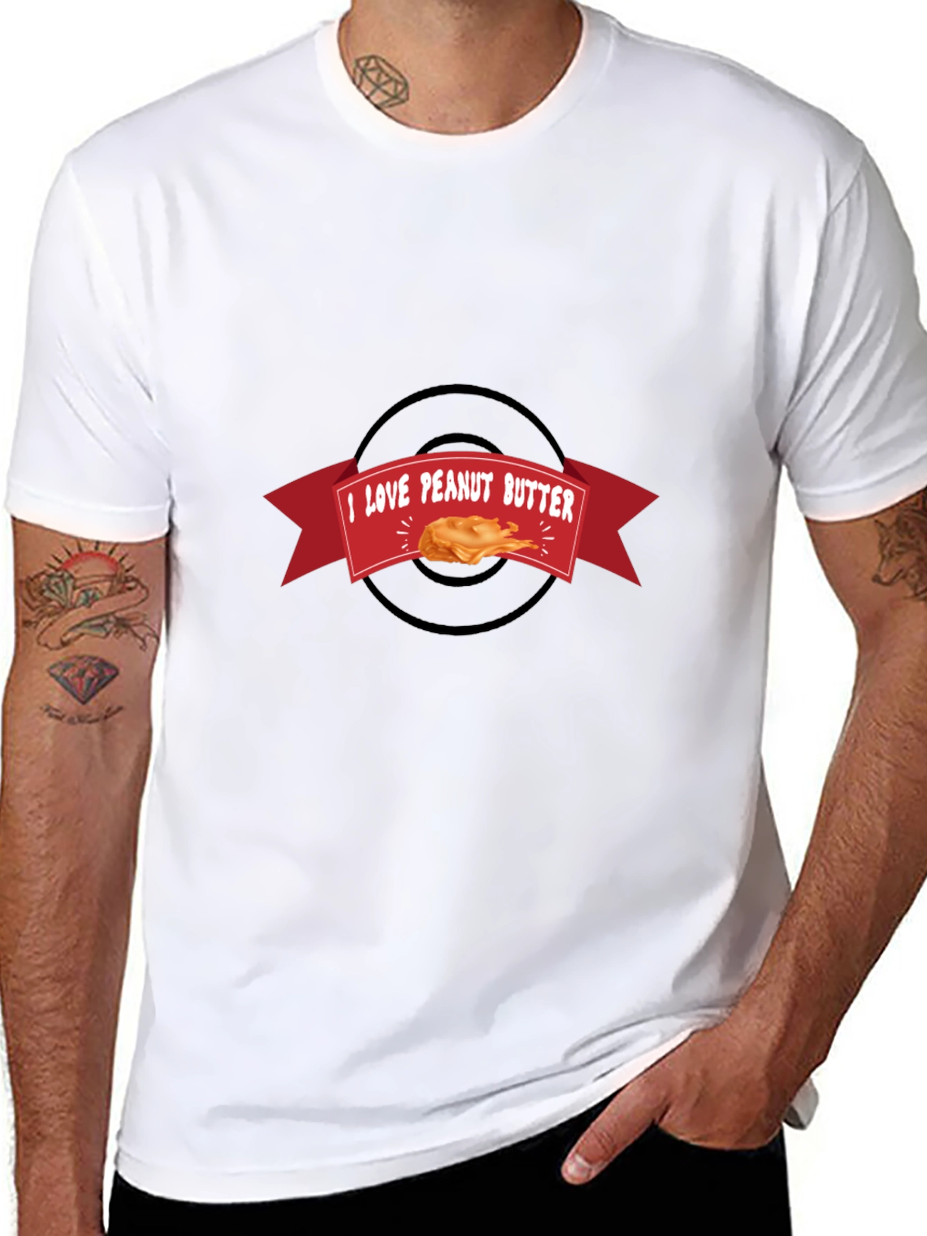 I Love Peanut Butter Black T-Shirt