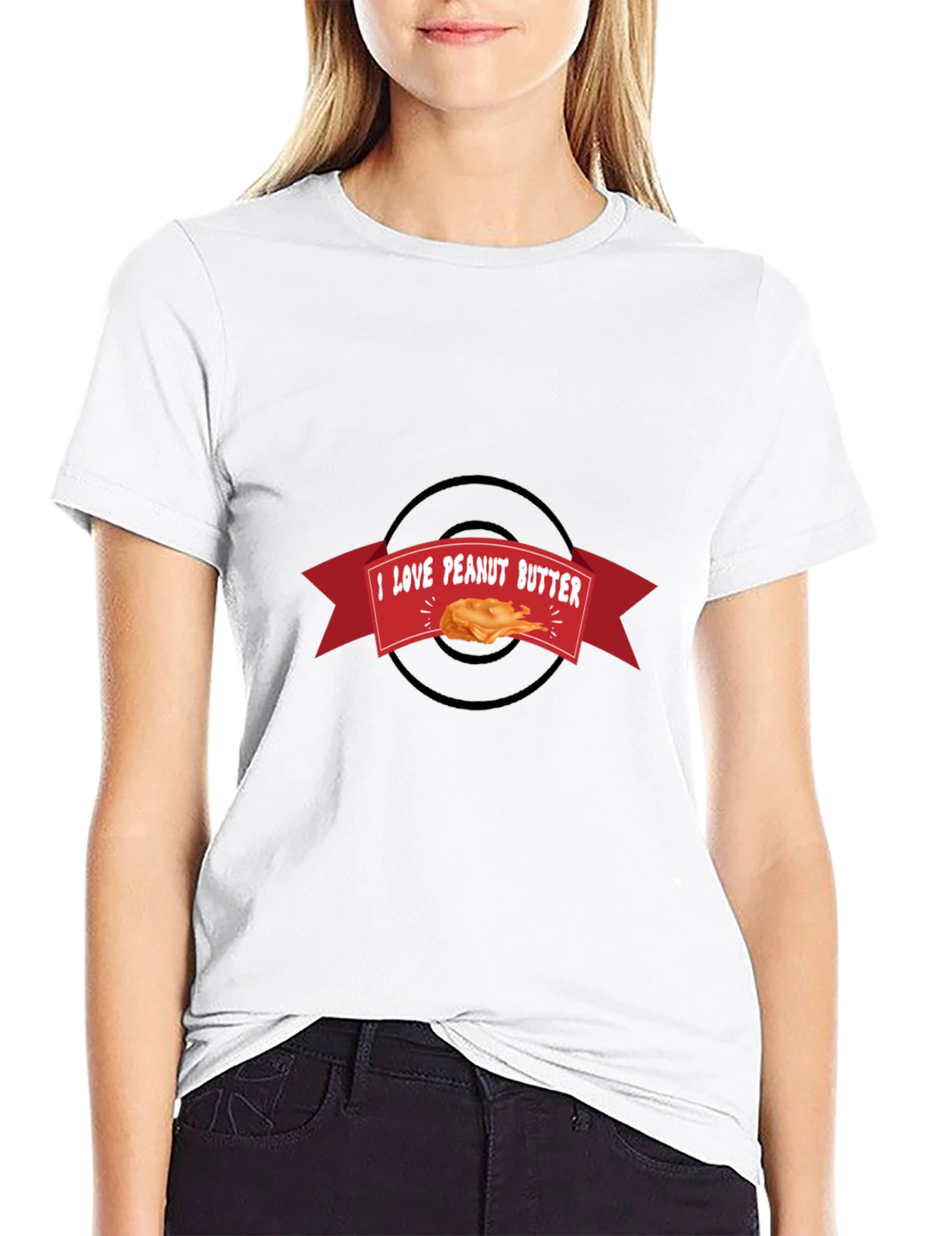 I Love Peanut Butter Black T-Shirt