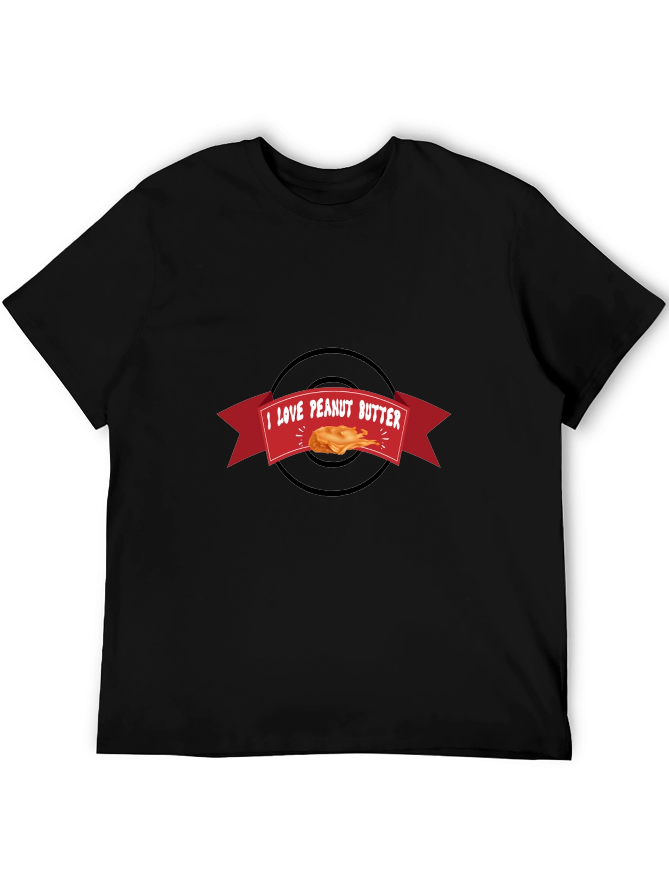 I Love Peanut Butter Black T-Shirt