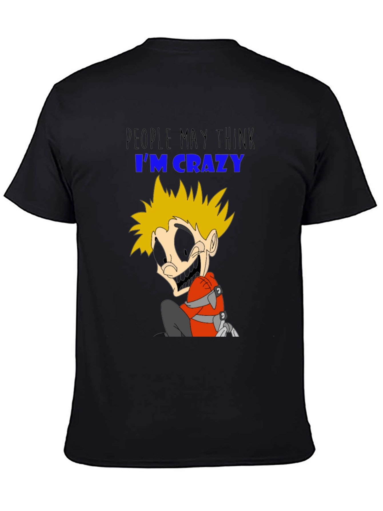Crazy Character Graphic T-Shirt - Black Cotton Tee