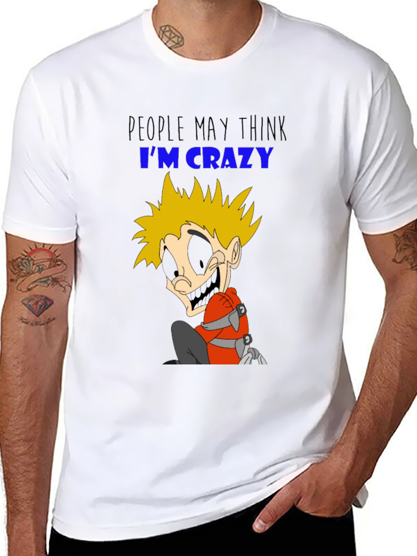 Crazy Character Graphic T-Shirt - Black Cotton Tee