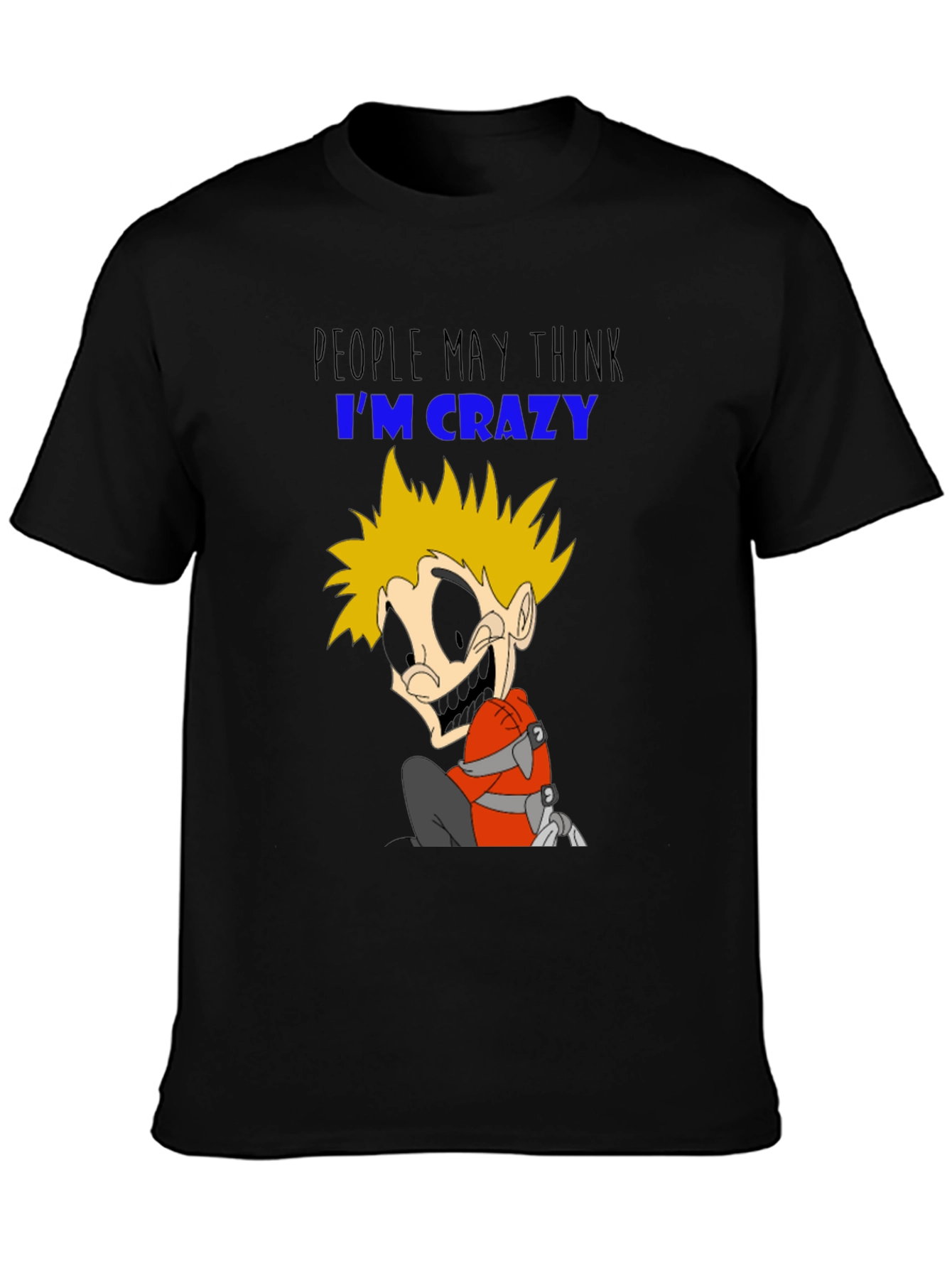Crazy Character Graphic T-Shirt - Black Cotton Tee