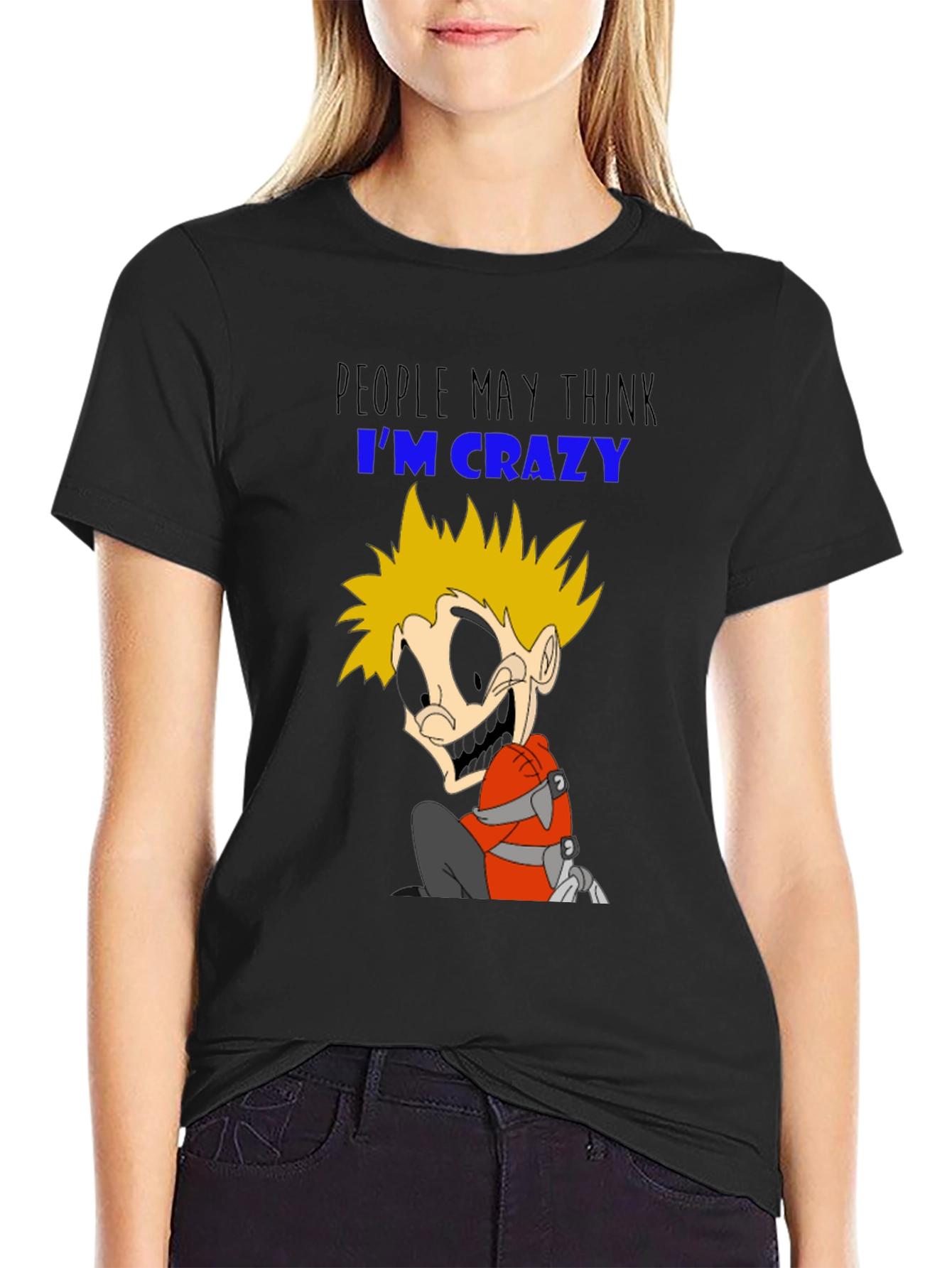 Crazy Character Graphic T-Shirt - Black Cotton Tee