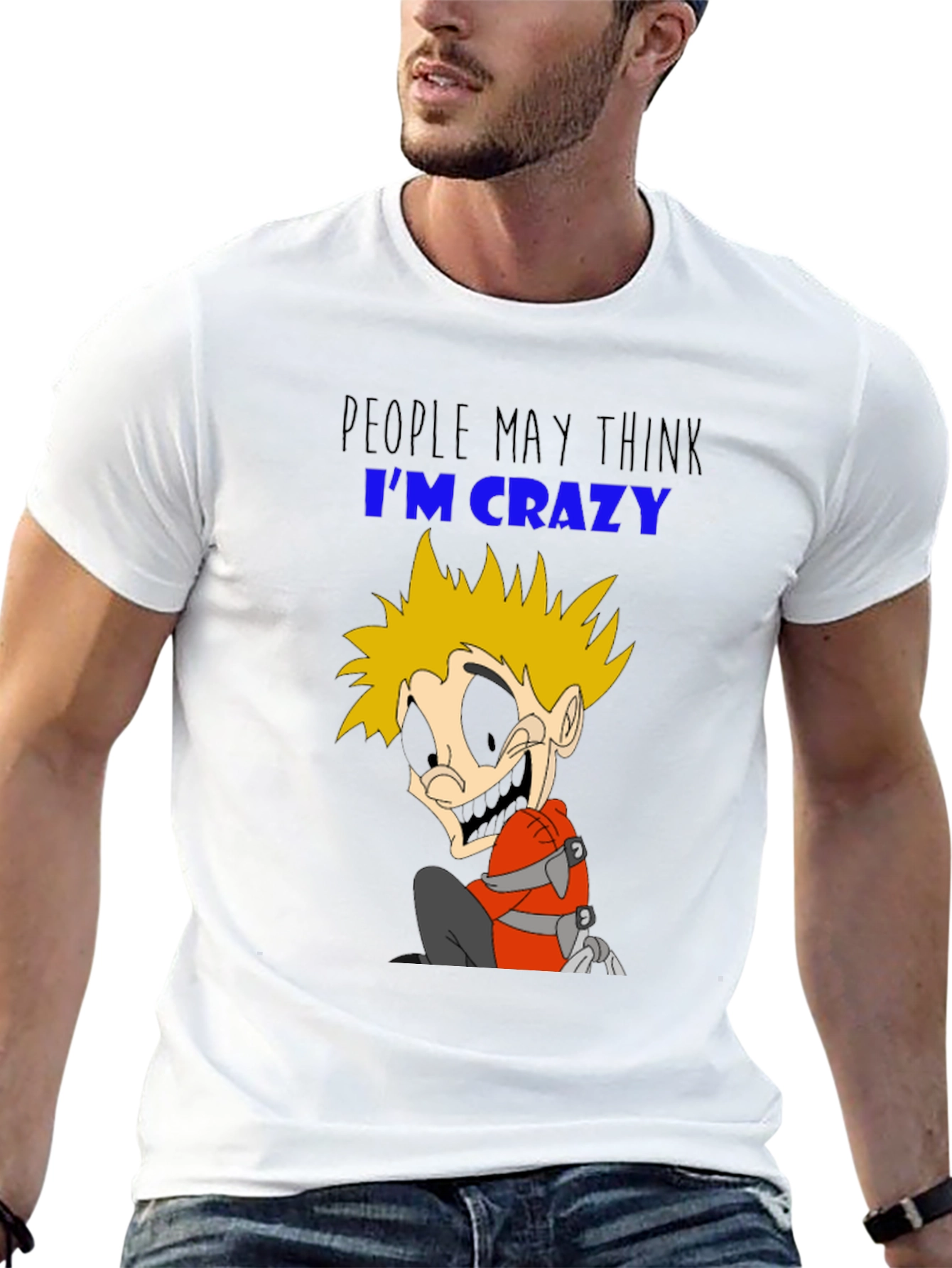 Crazy Character Graphic T-Shirt - Black Cotton Tee