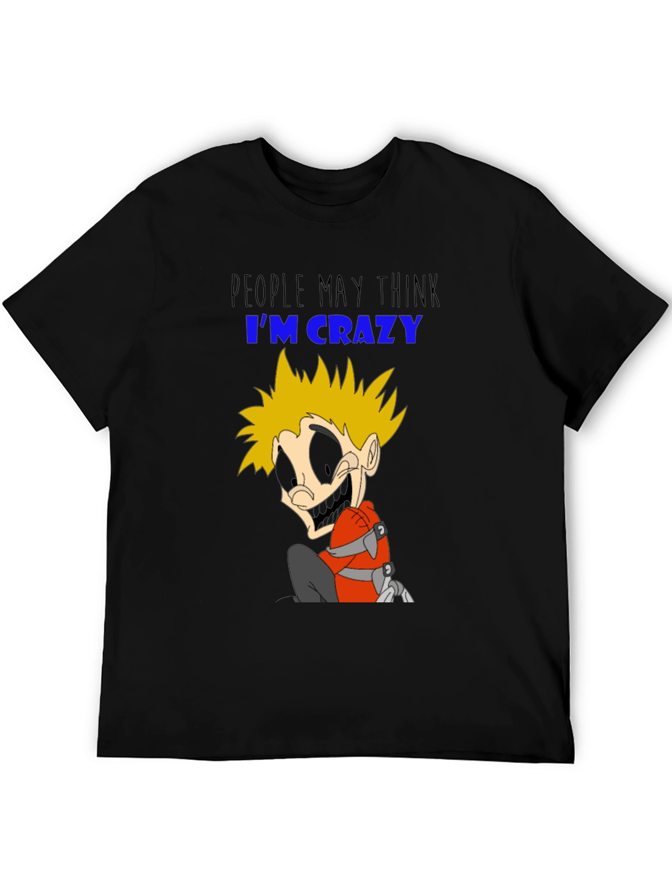 Crazy Character Graphic T-Shirt - Black Cotton Tee