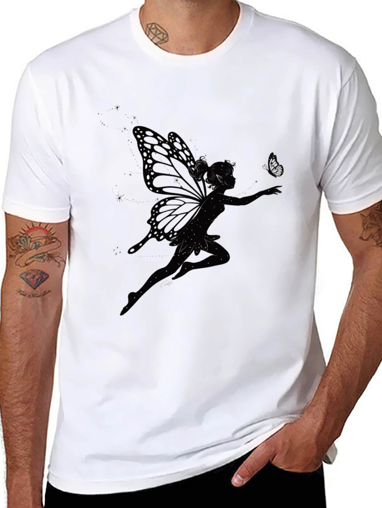 Black Fairy Graphic T-Shirt - Mystical Style