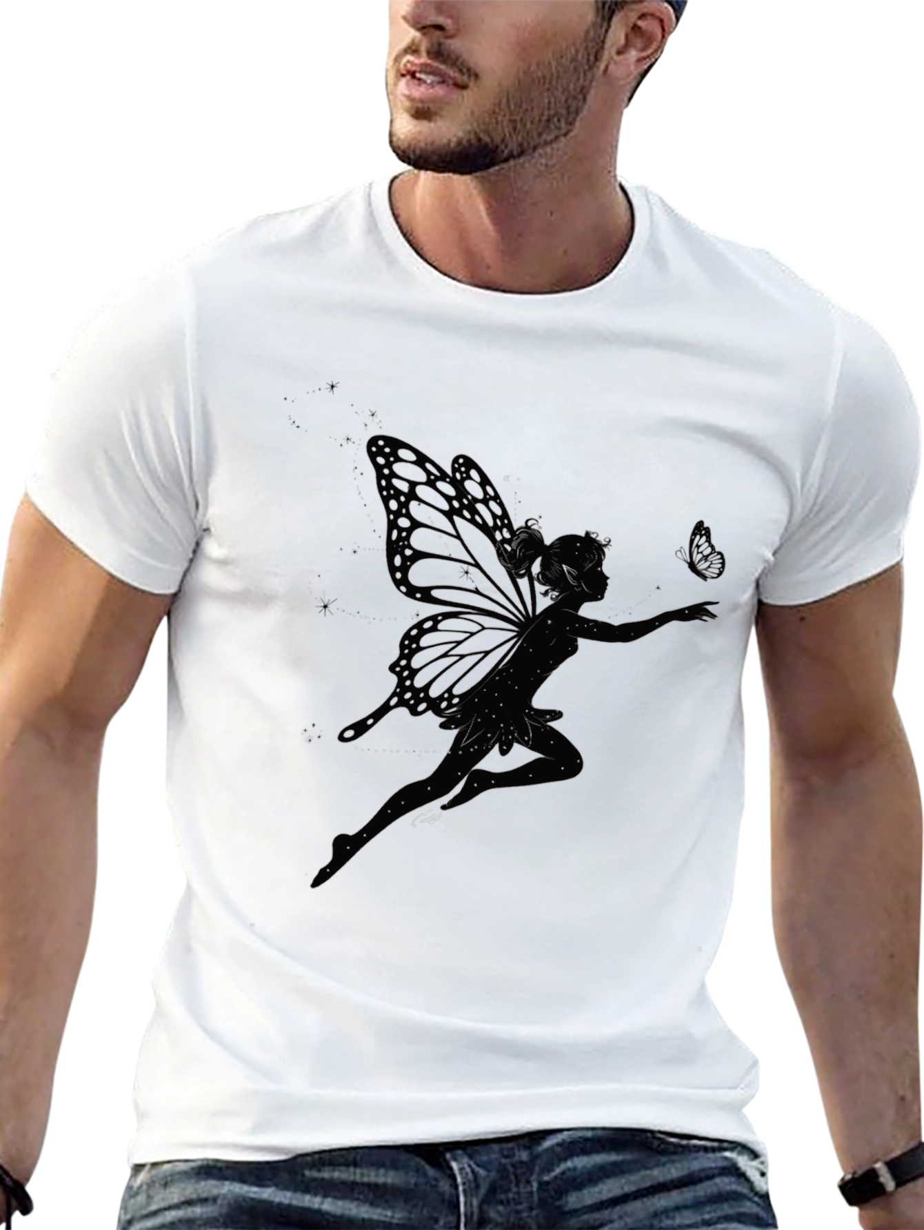 Black Fairy Graphic T-Shirt - Mystical Style