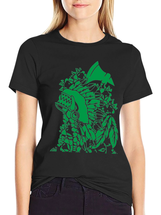 Aztec Warrior Graphic Black T-Shirt