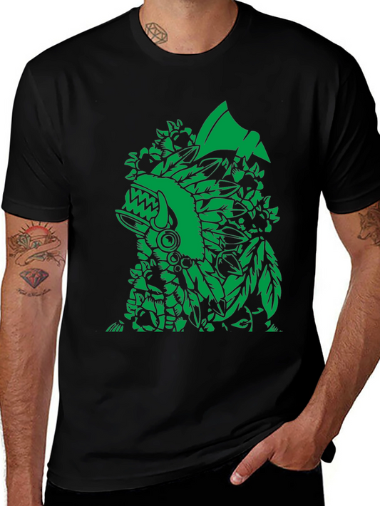 Aztec Warrior Graphic Black T-Shirt