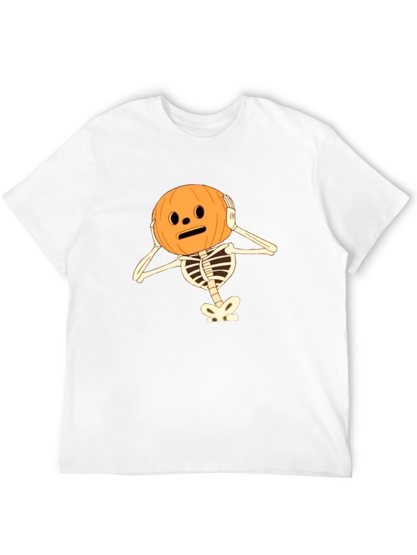 Skeleton Pumpkin Head Halloween T-Shirt