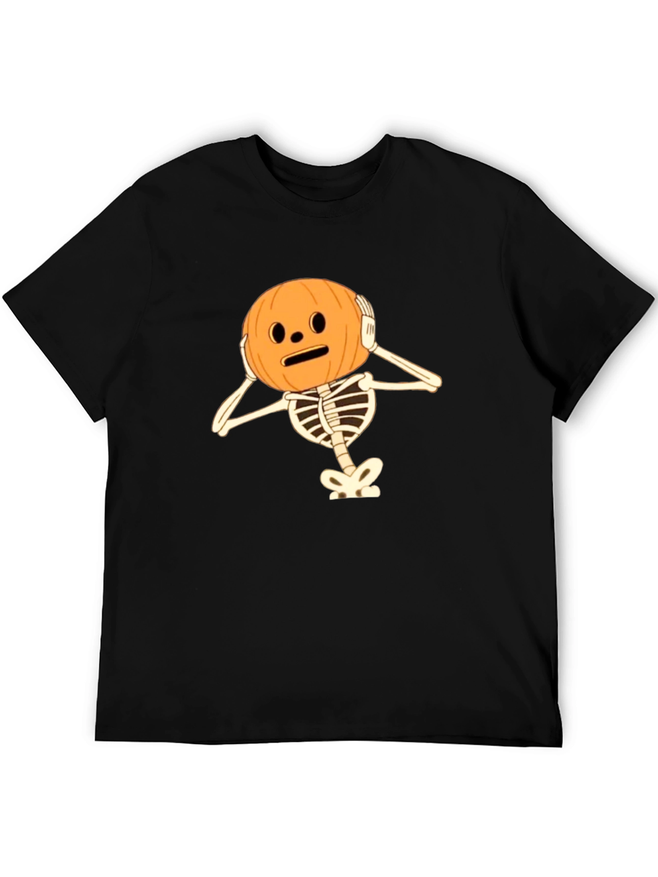 Skeleton Pumpkin Head Halloween T-Shirt