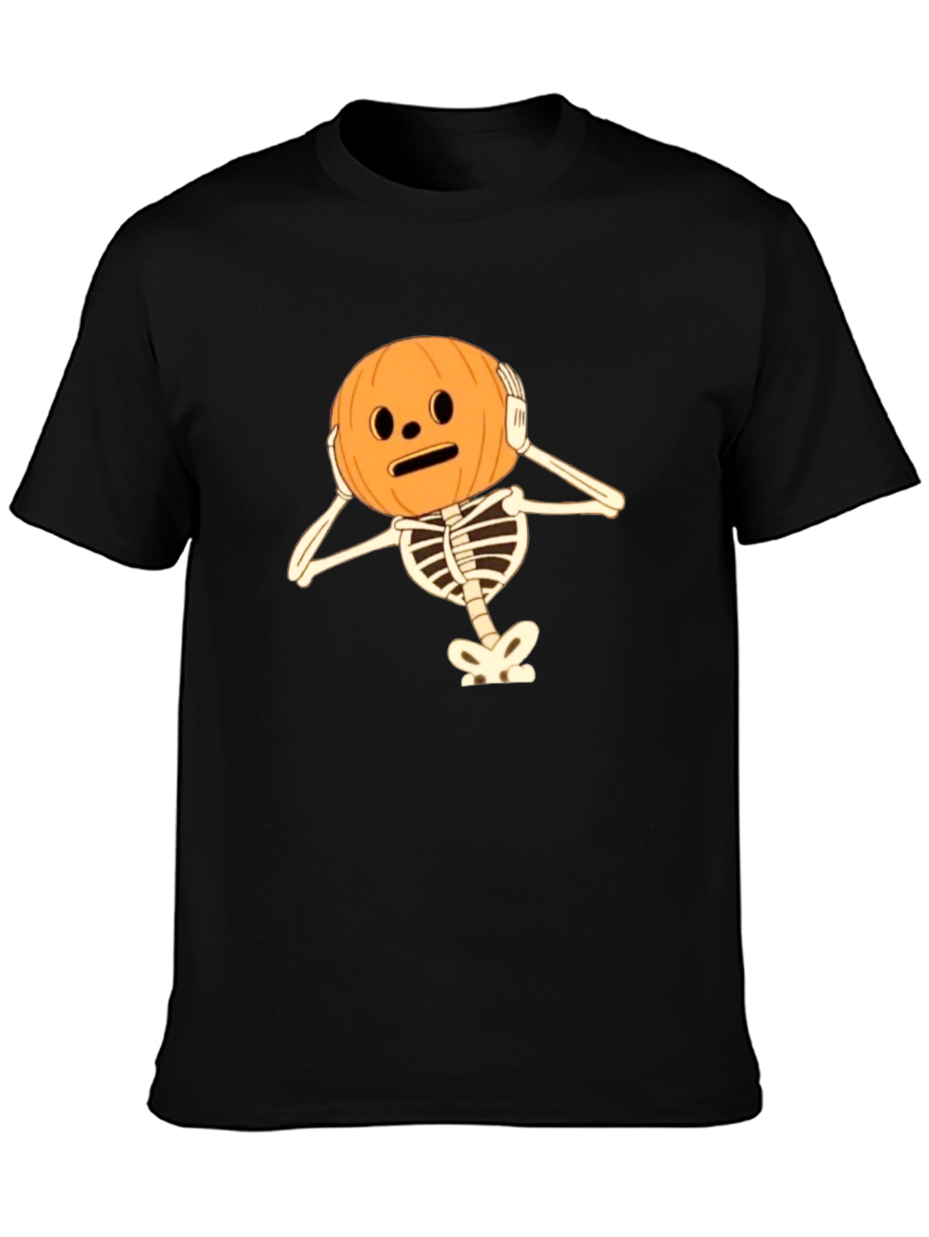 Skeleton Pumpkin Head Halloween T-Shirt