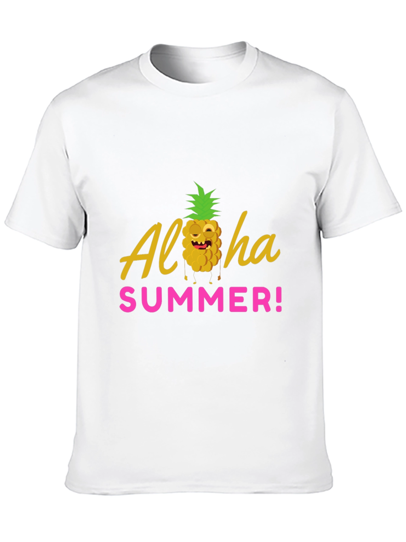 Aloha Summer Graphic T-Shirt - Black Crew Neck Tee