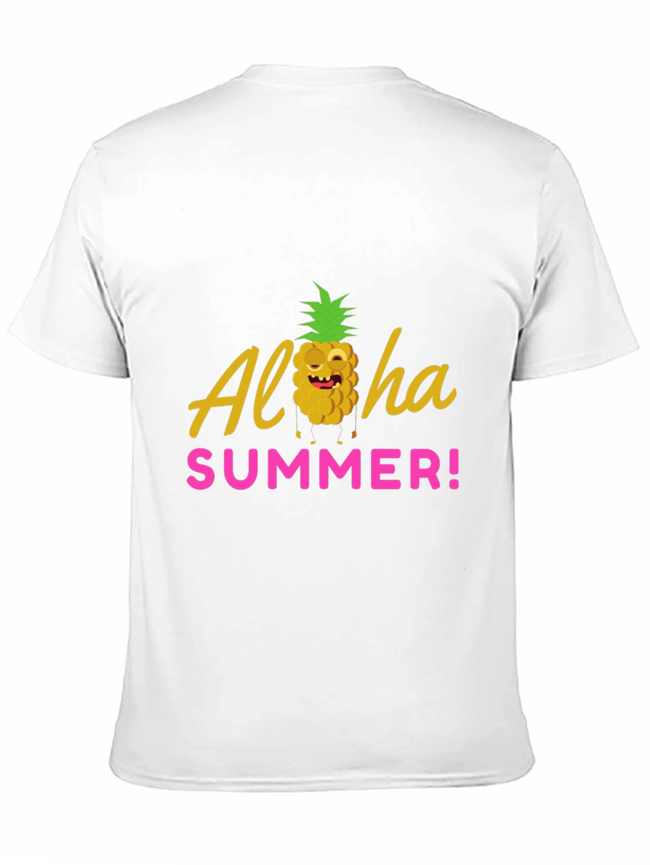 Aloha Summer Graphic T-Shirt - Black Crew Neck Tee