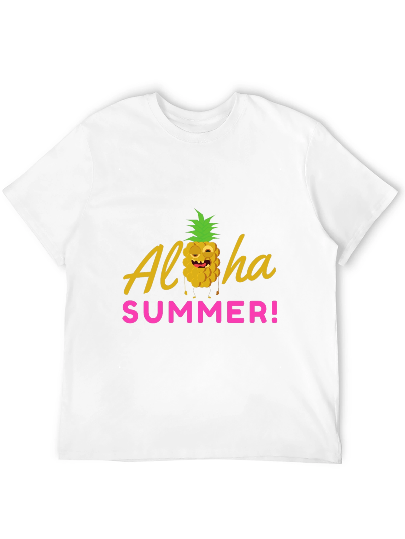 Aloha Summer Graphic T-Shirt - Black Crew Neck Tee