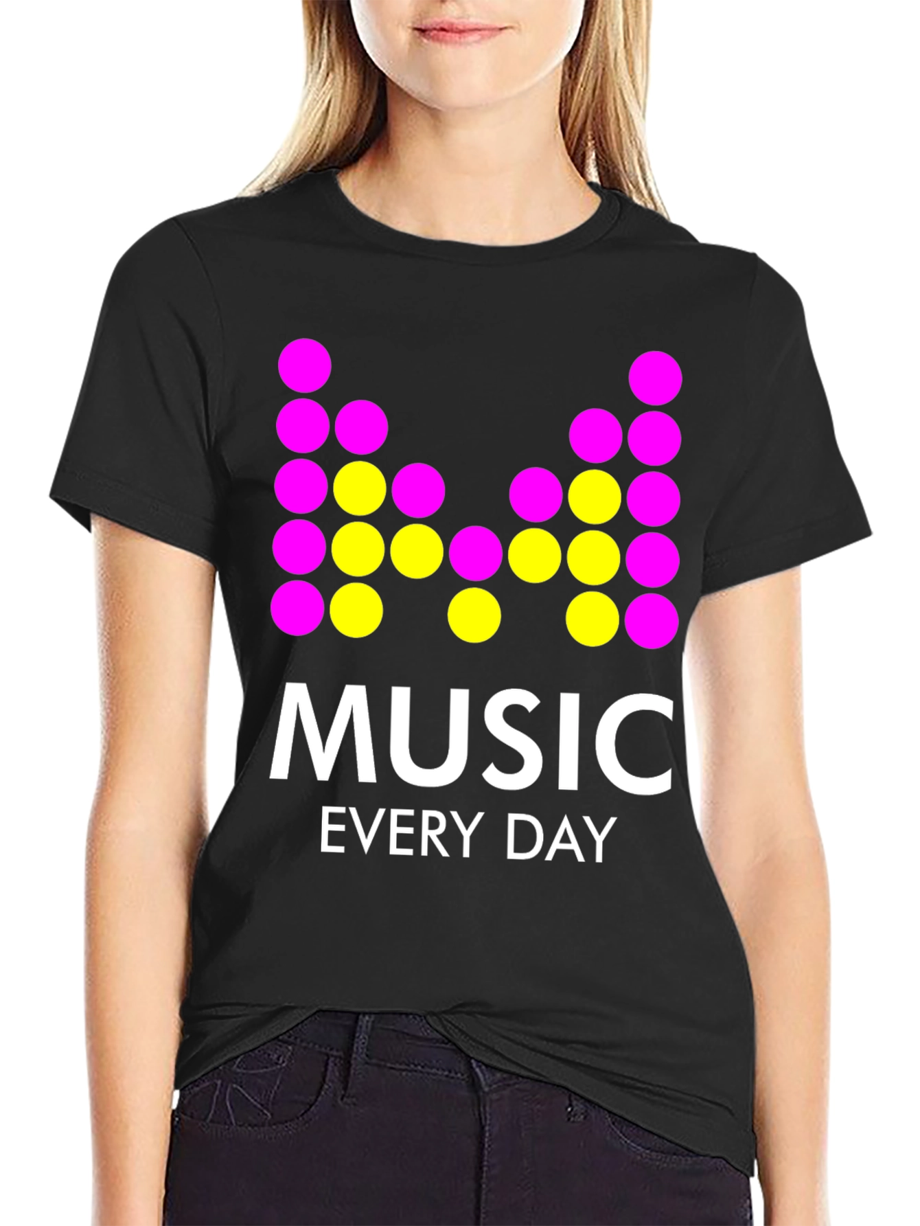 Music Every Day Graphic Tee - Black