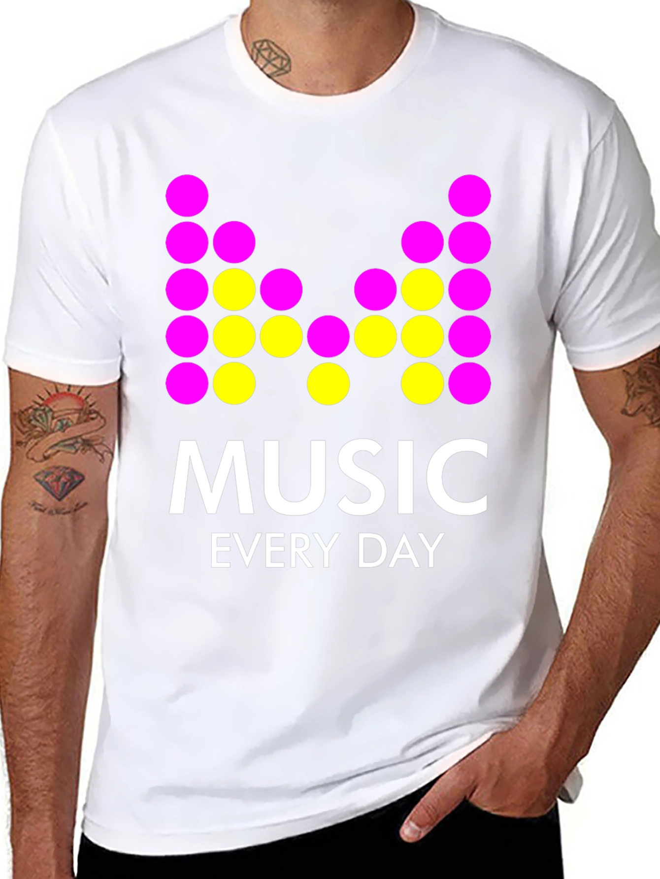 Music Every Day Graphic Tee - Black