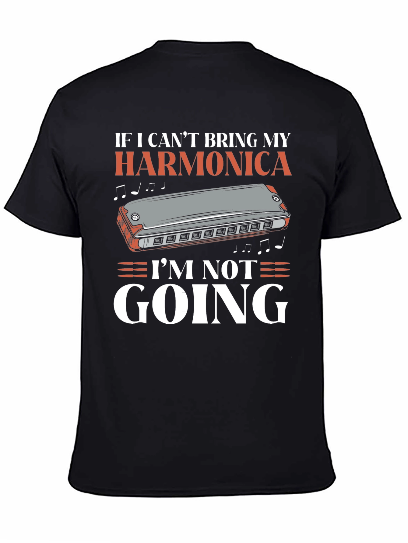 Harmonica Lovers Graphic T-Shirt: Cant Go Without It!