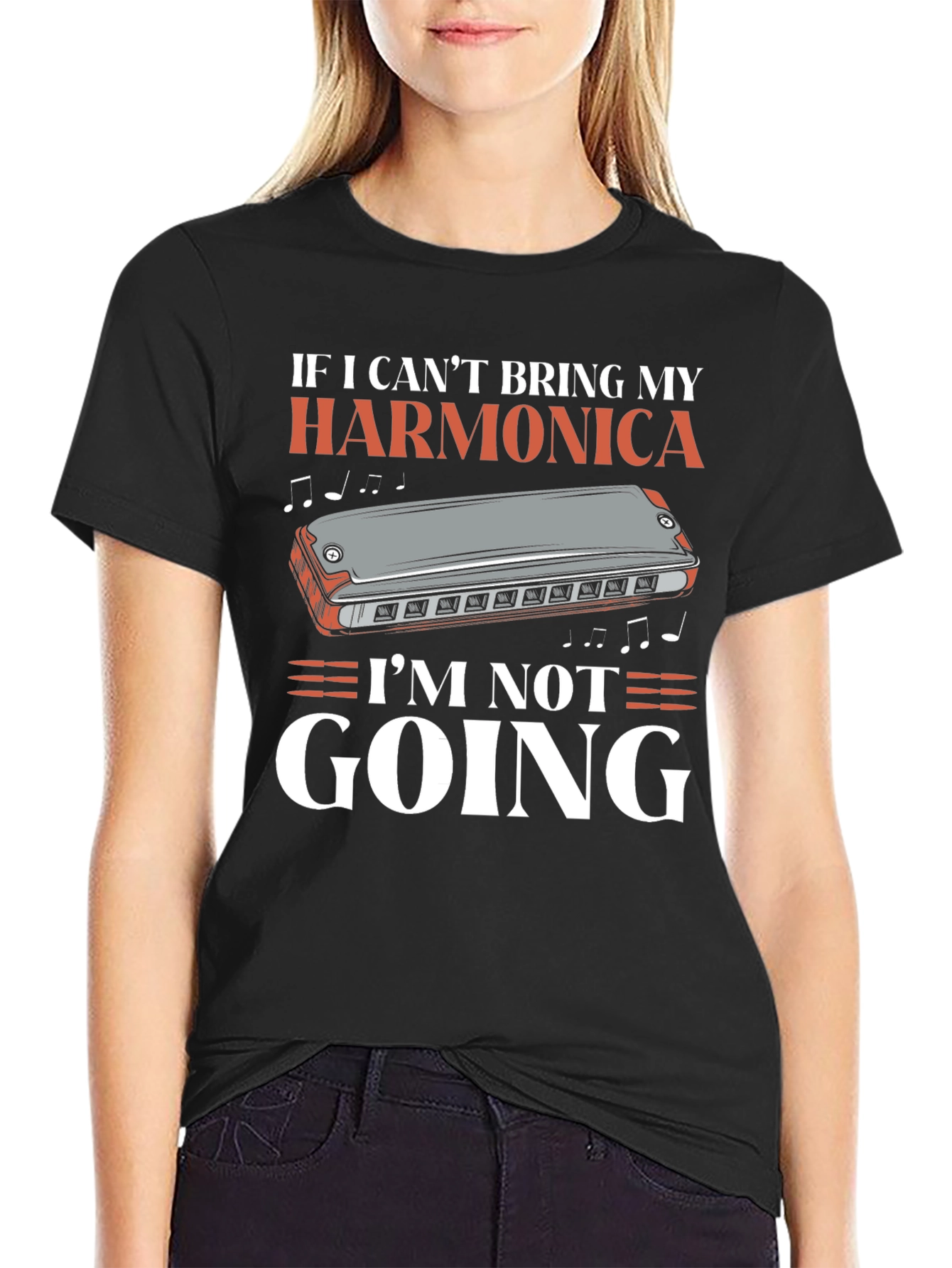 Harmonica Lovers Graphic T-Shirt: Cant Go Without It!
