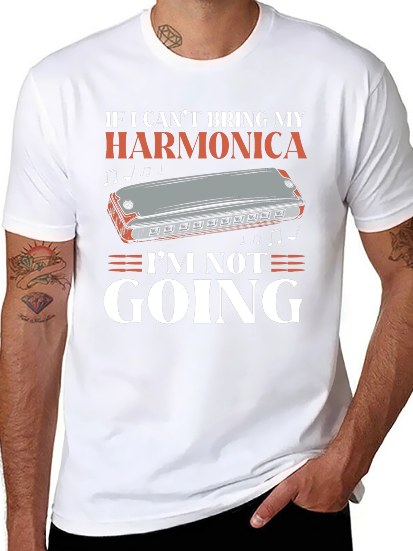 Harmonica Lovers Graphic T-Shirt: Cant Go Without It!
