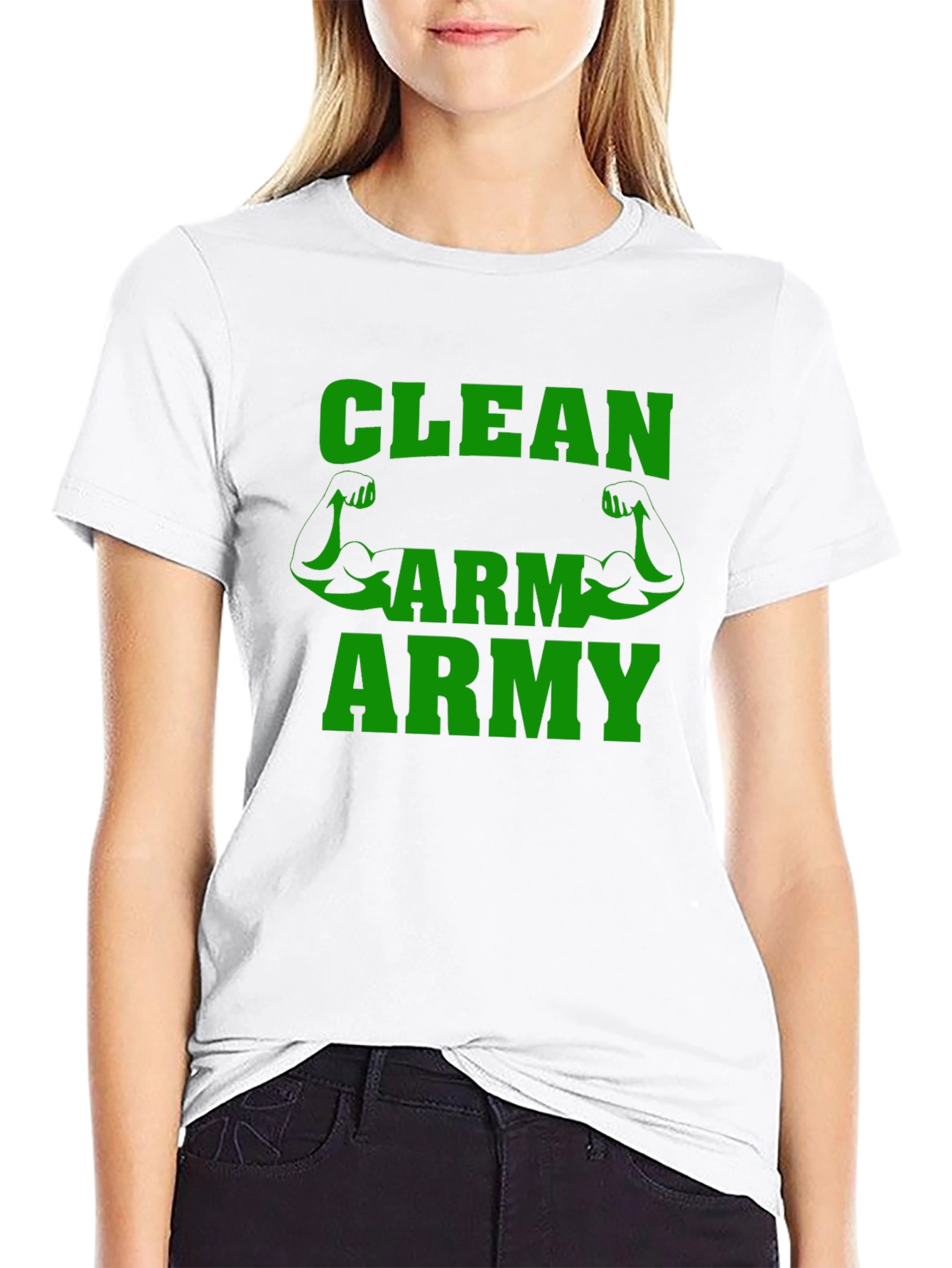 Clean Arm Army T-Shirt Gym Fitness