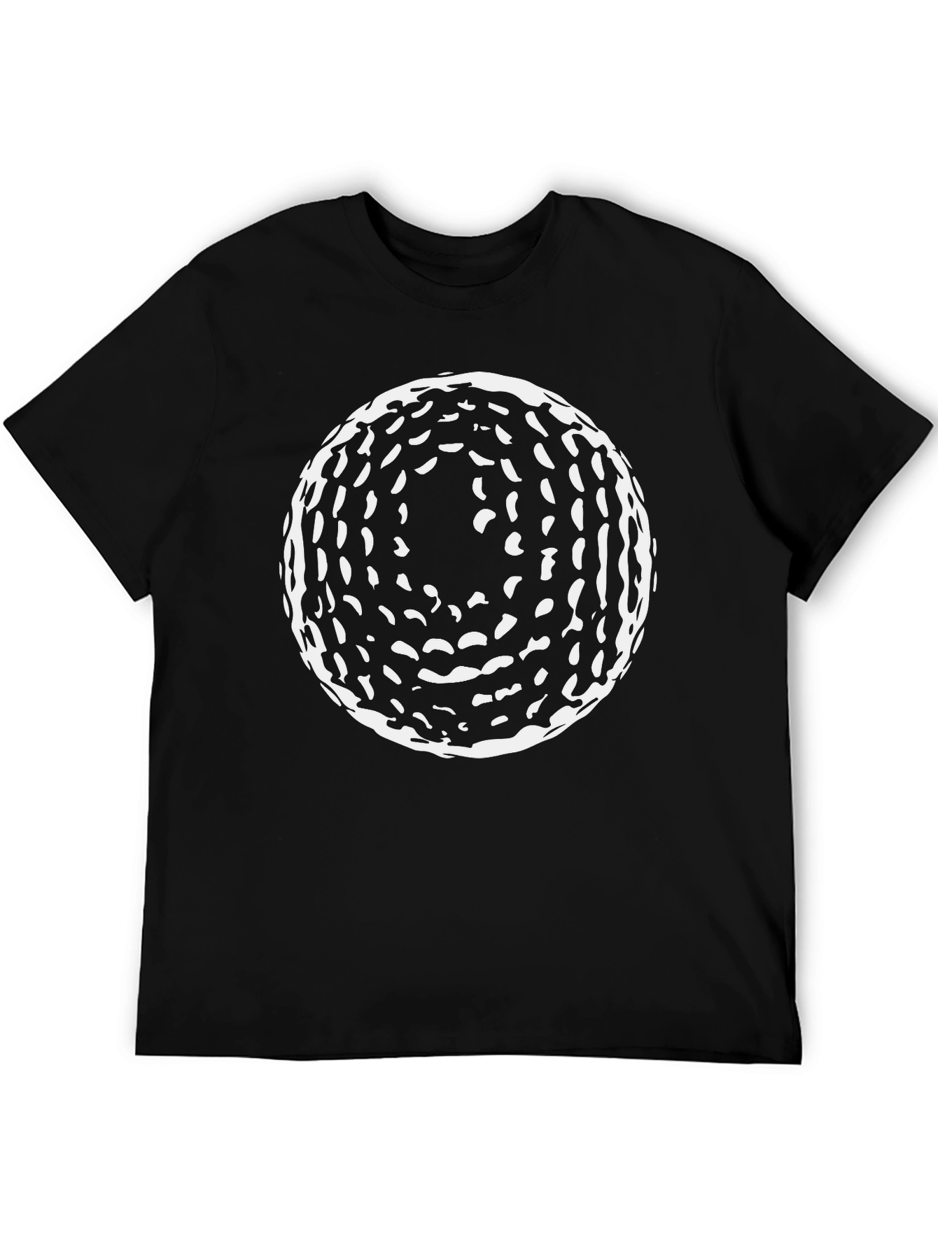 Abstract Circle Graphic Tee - Modern Black T-Shirt