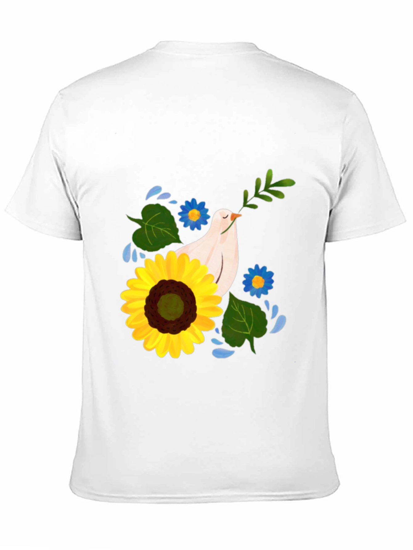 Peace Dove & Sunflower Black Graphic Tee