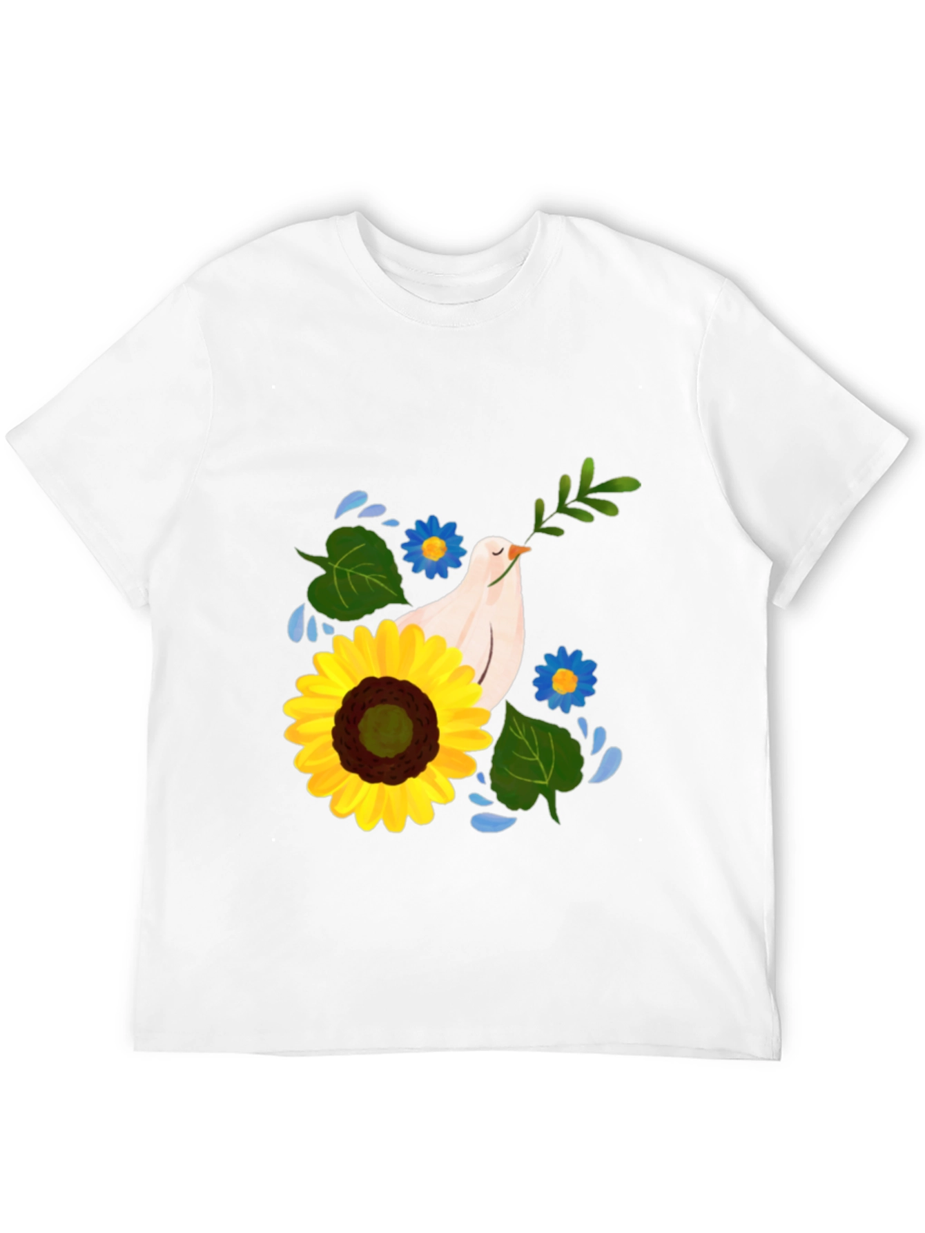 Peace Dove & Sunflower Black Graphic Tee