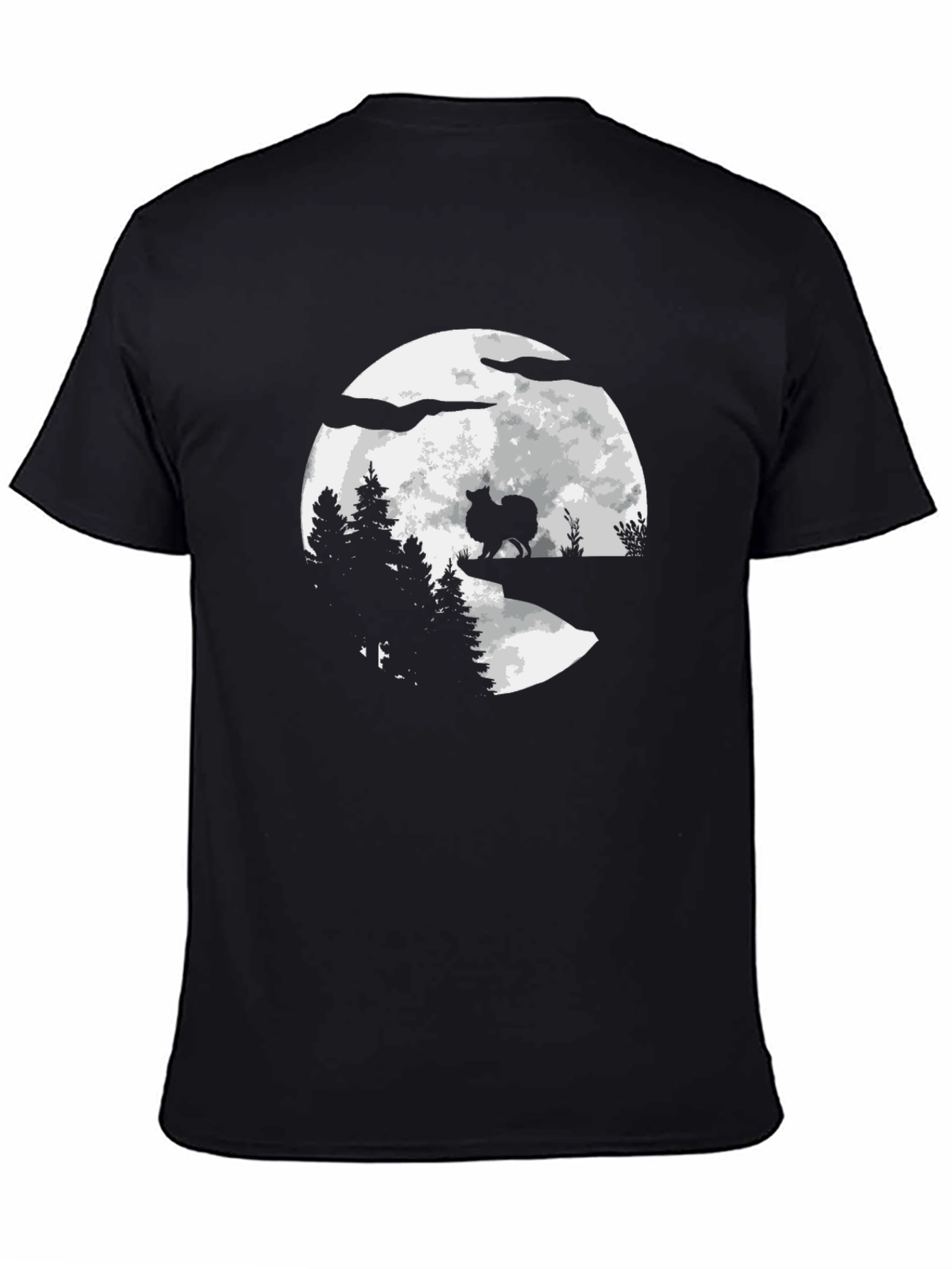 Moonlit Dog Graphic Tee - Mens Black T-Shirt
