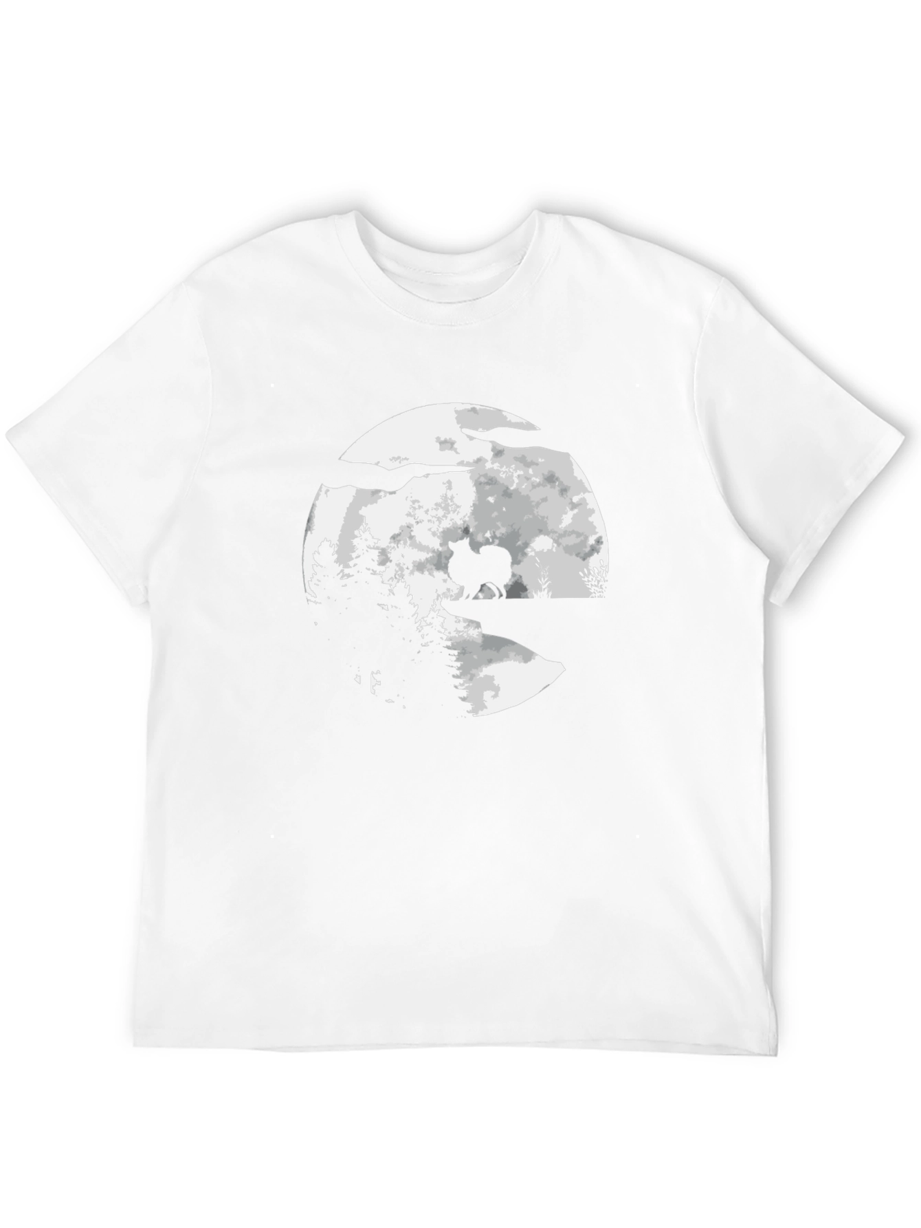 Moonlit Dog Graphic Tee - Mens Black T-Shirt