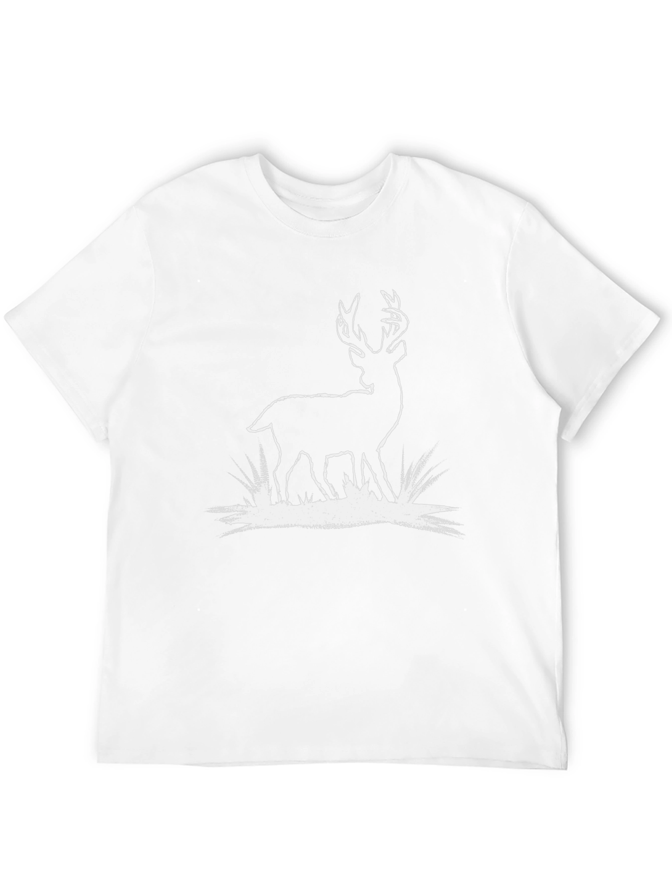 Deer Graphic Tee - Black Cotton T-Shirt
