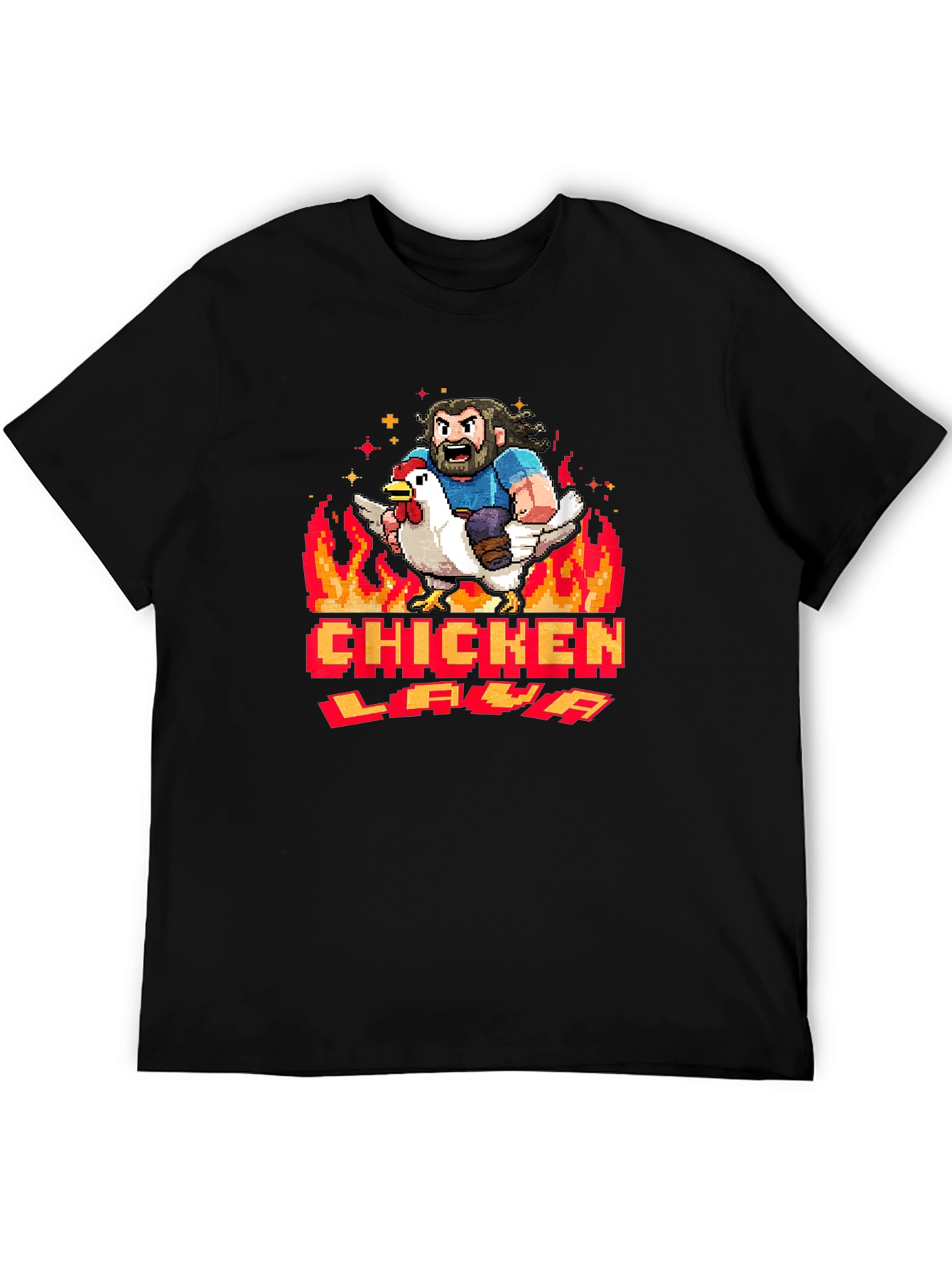 Chicken Lava Graphic Tee - Black Cotton T-Shirt