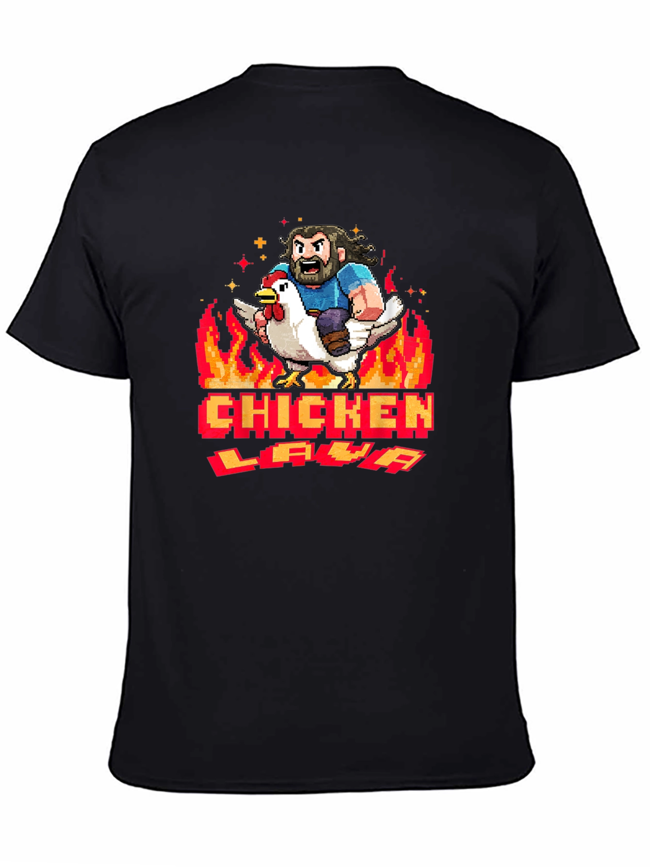 Chicken Lava Graphic Tee - Black Cotton T-Shirt