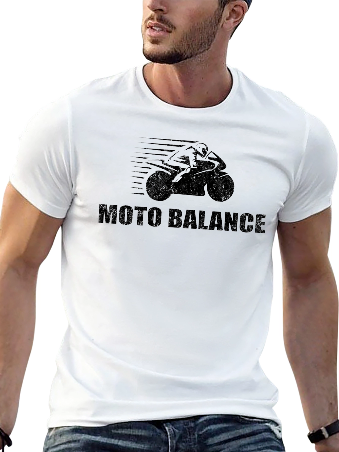 Moto Balance Black Graphic Tee