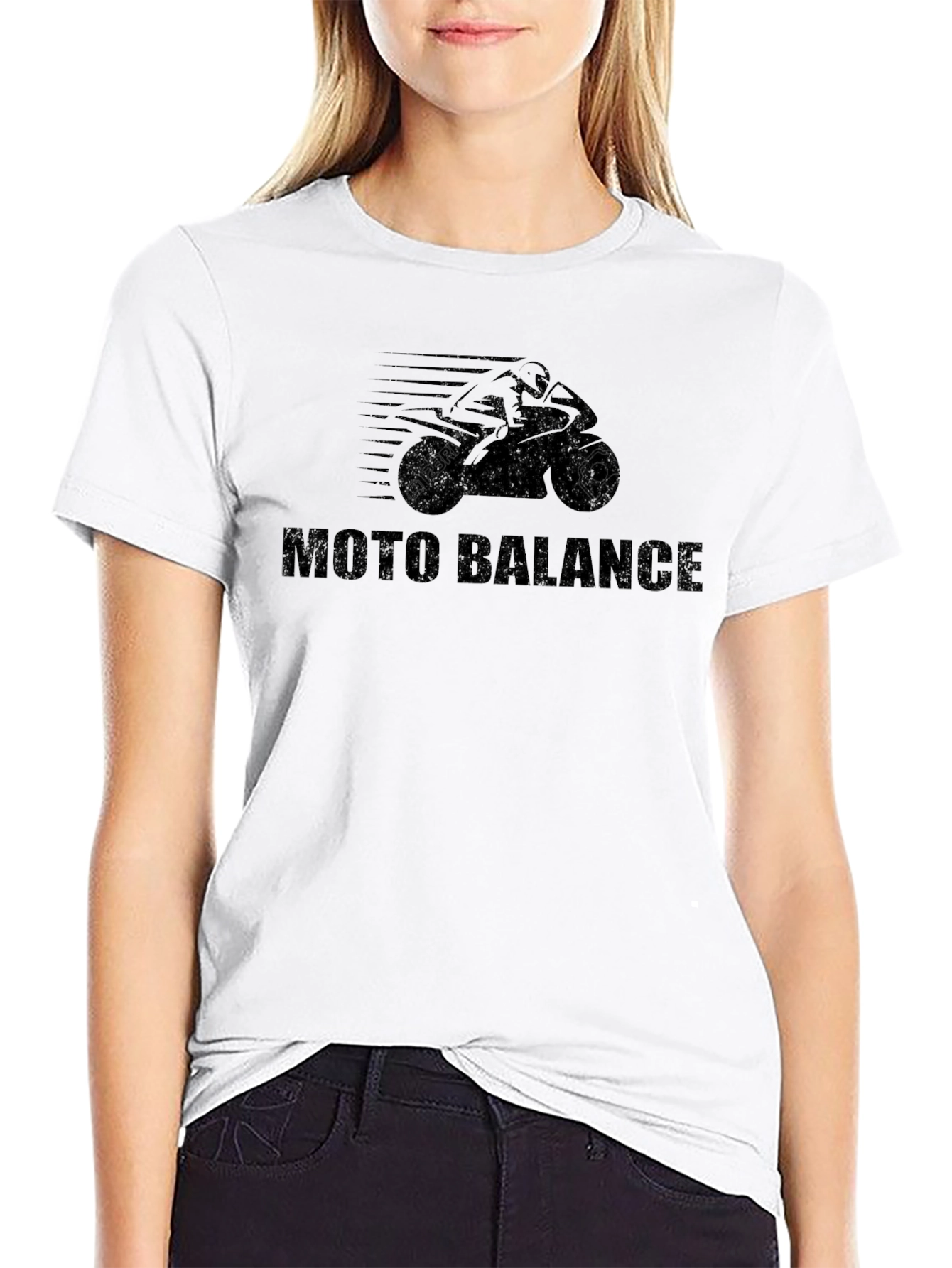Moto Balance Black Graphic Tee