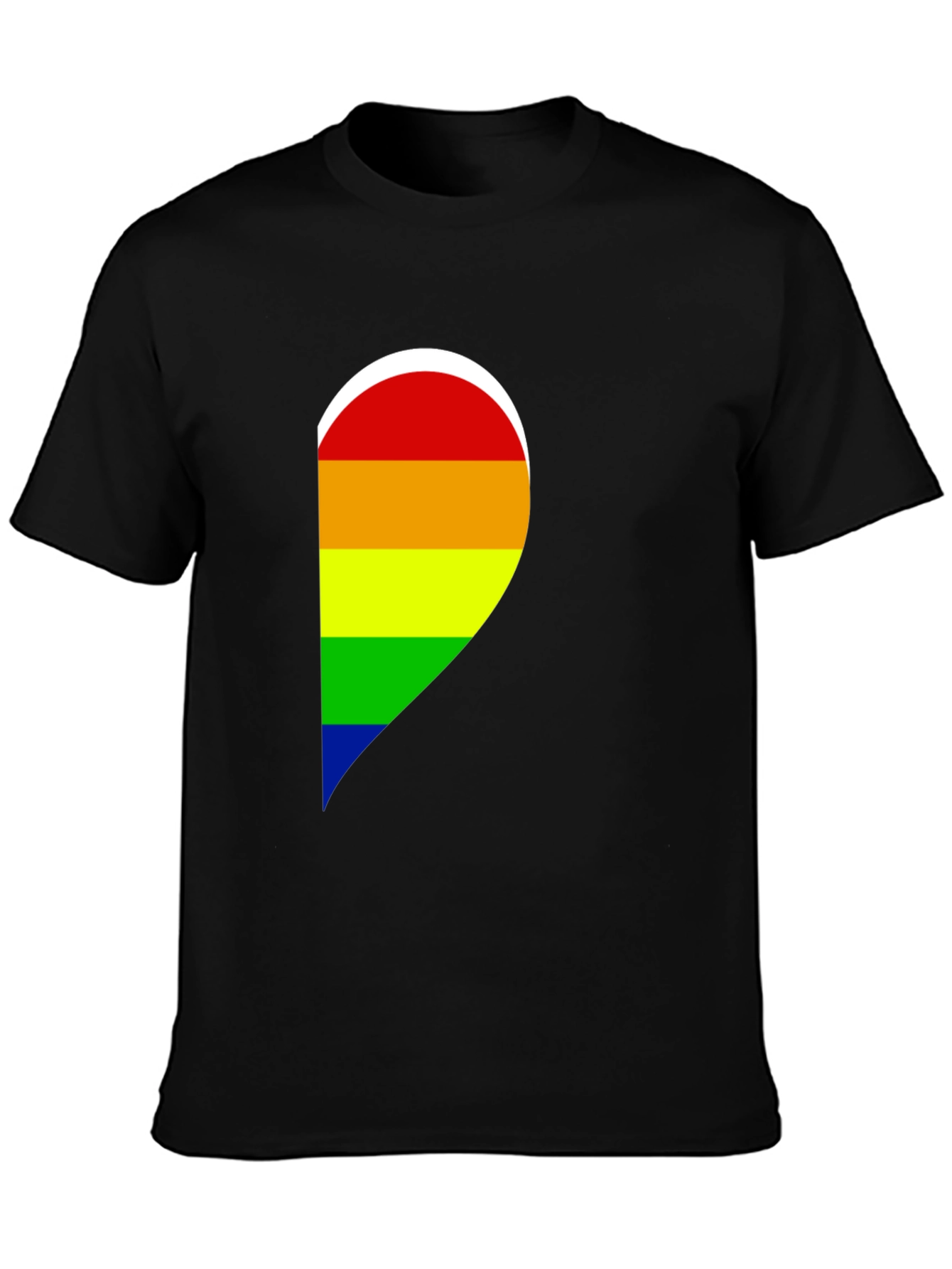 Pride Heart Graphic Black T-Shirt