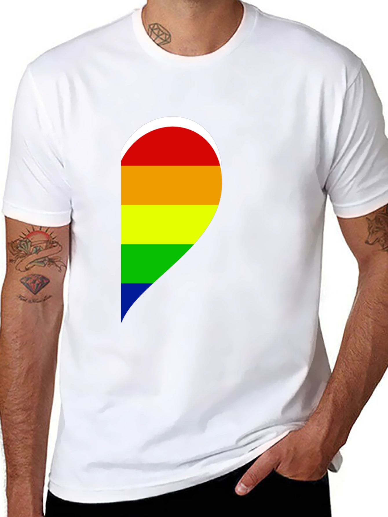 Pride Heart Graphic Black T-Shirt