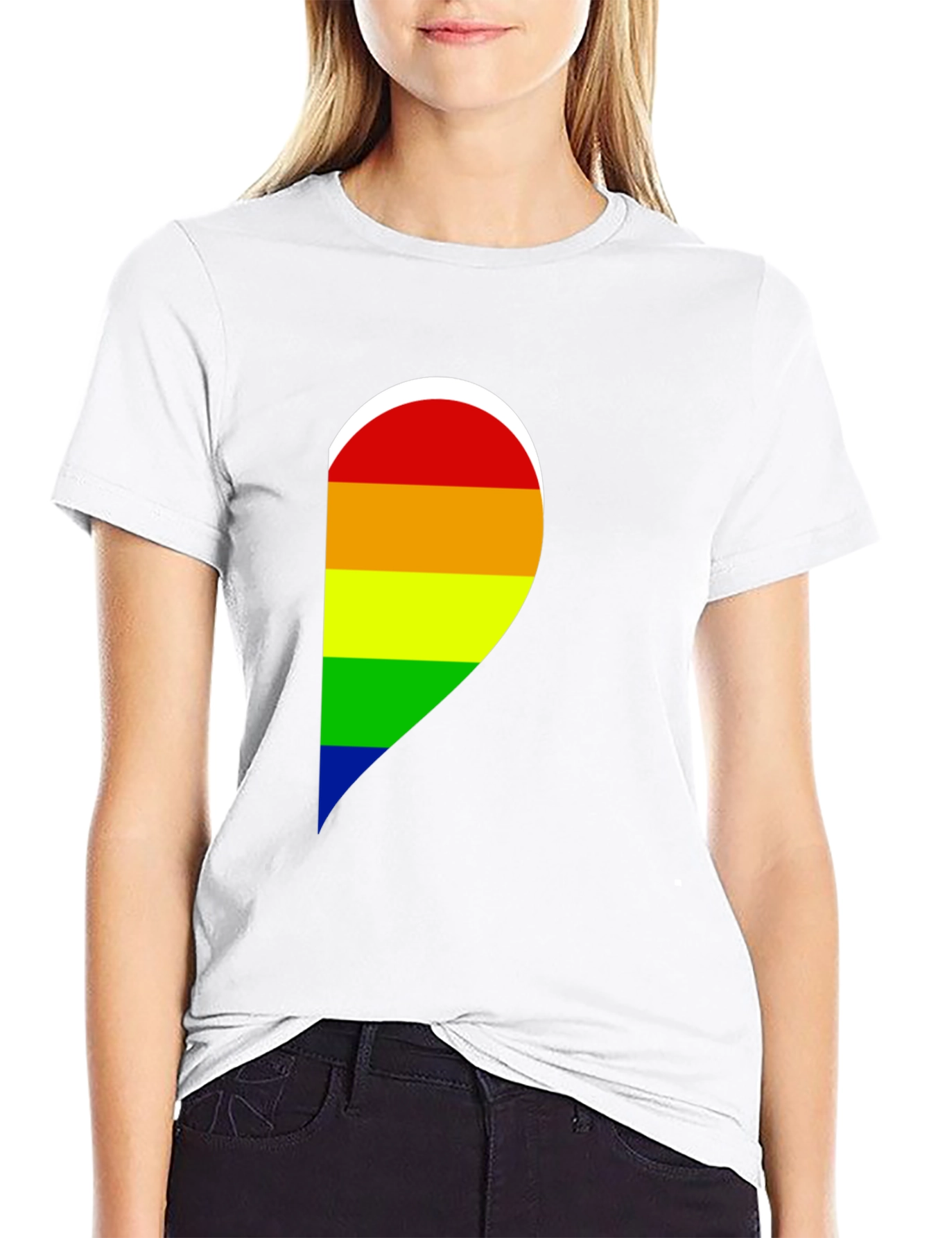 Pride Heart Graphic Black T-Shirt