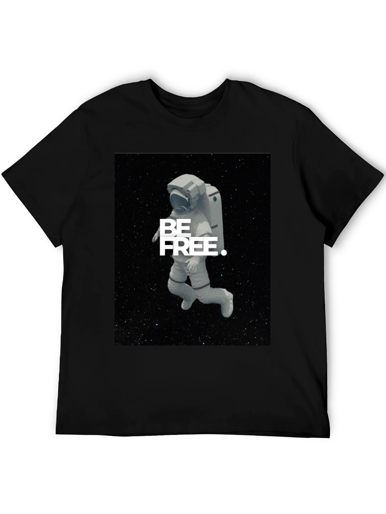 Astronaut Be Free Graphic Black T-Shirt