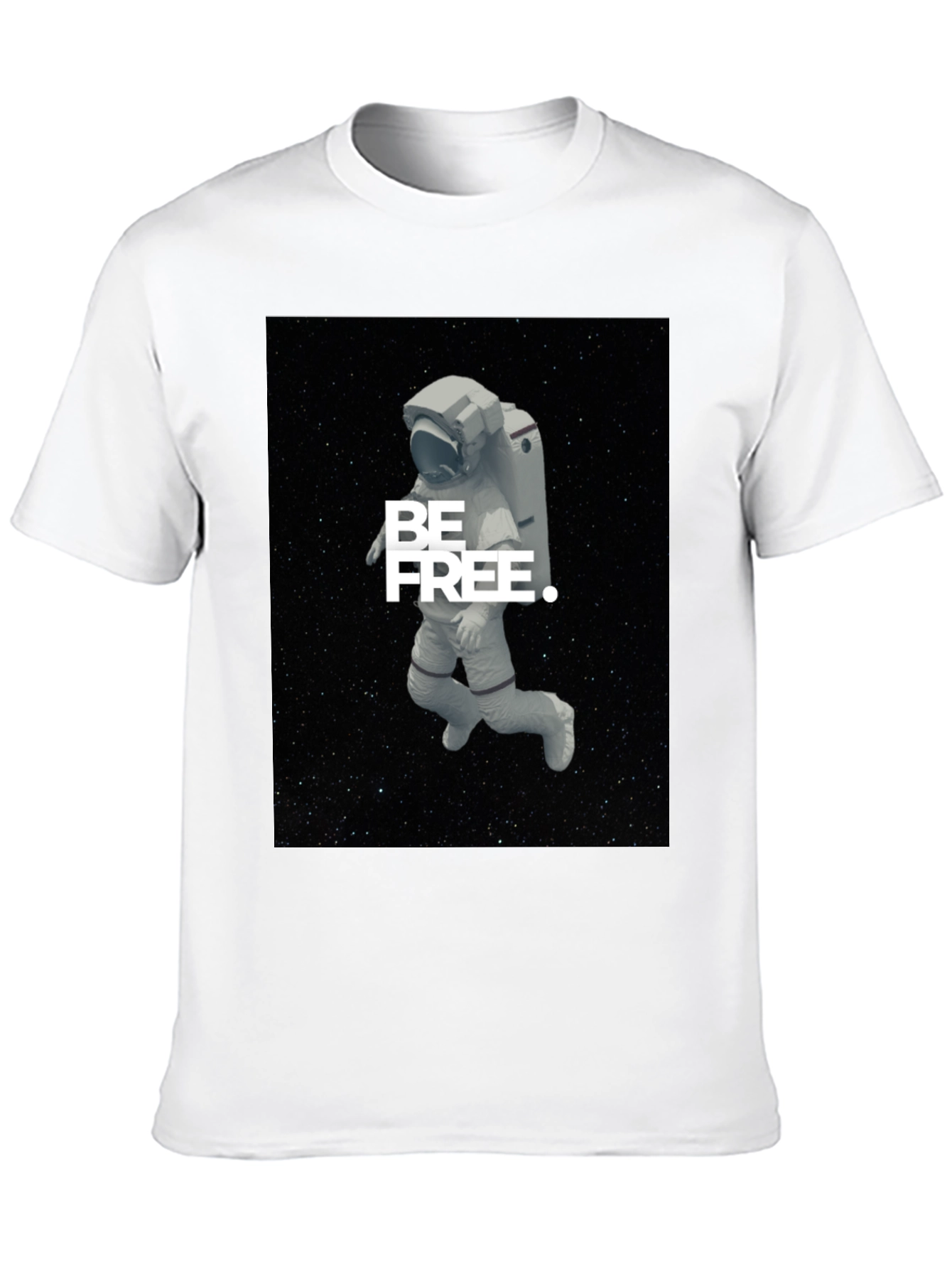 Astronaut Be Free Graphic Black T-Shirt