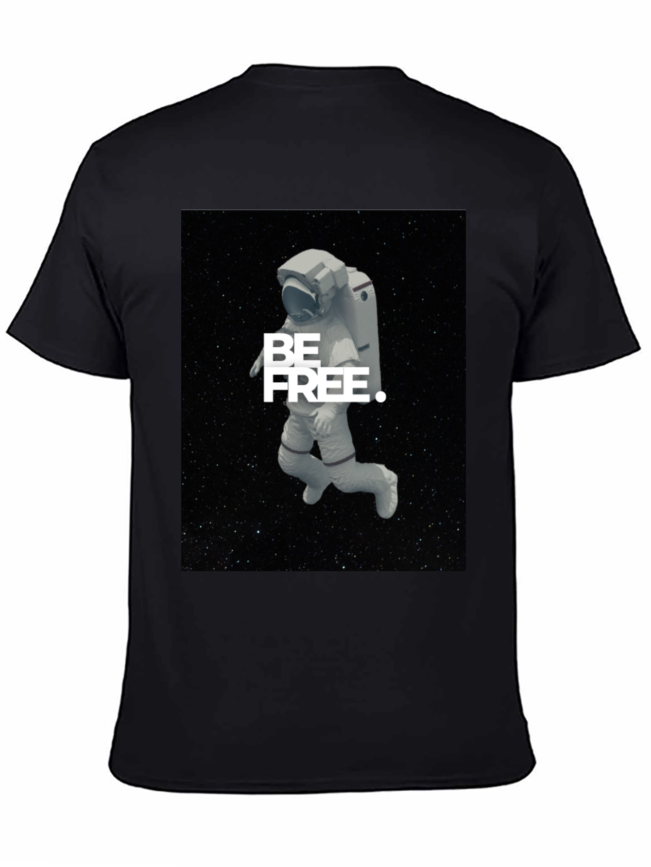 Astronaut Be Free Graphic Black T-Shirt